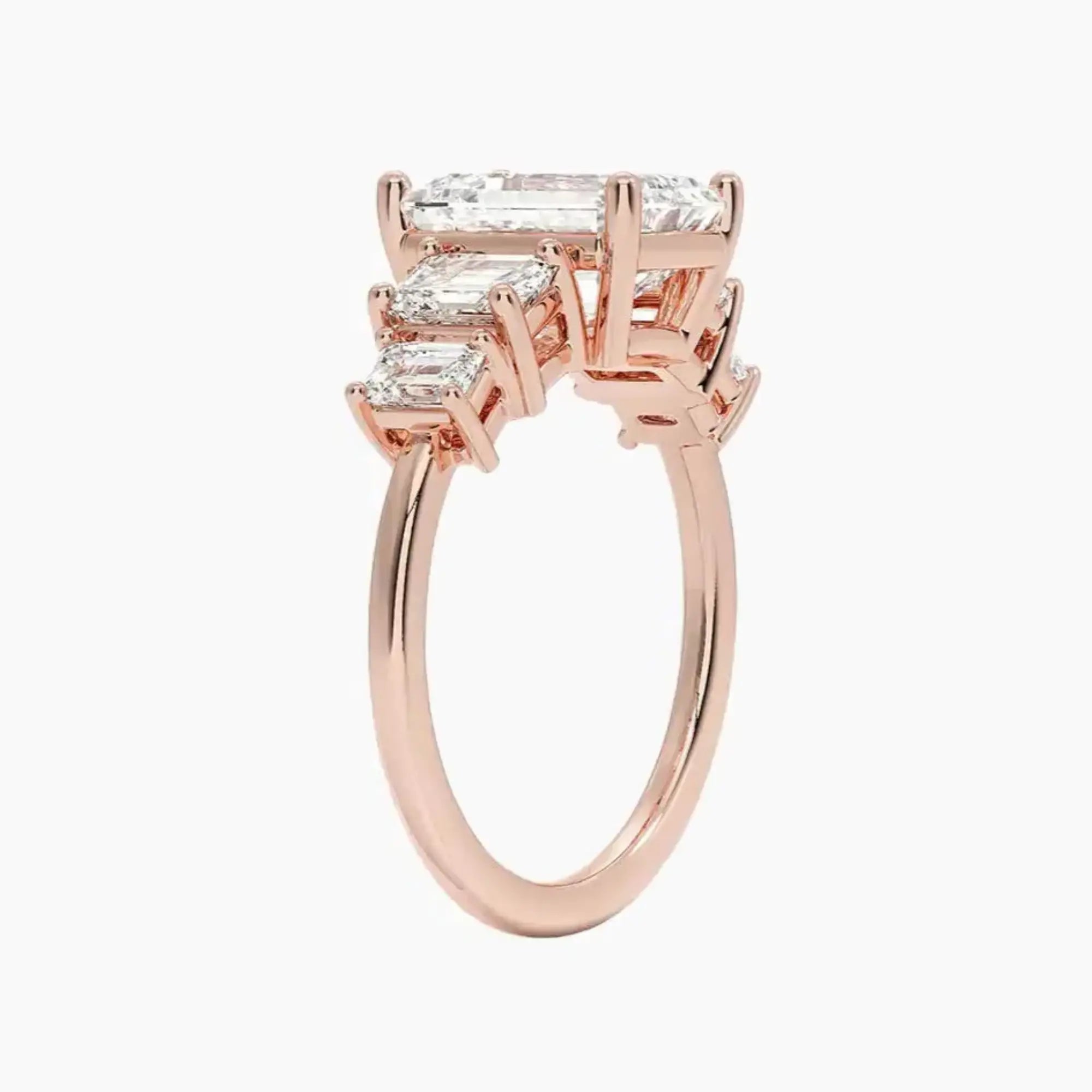 OBSER312 - Katerina Five Stone Emerald engagement ring setting view 5
