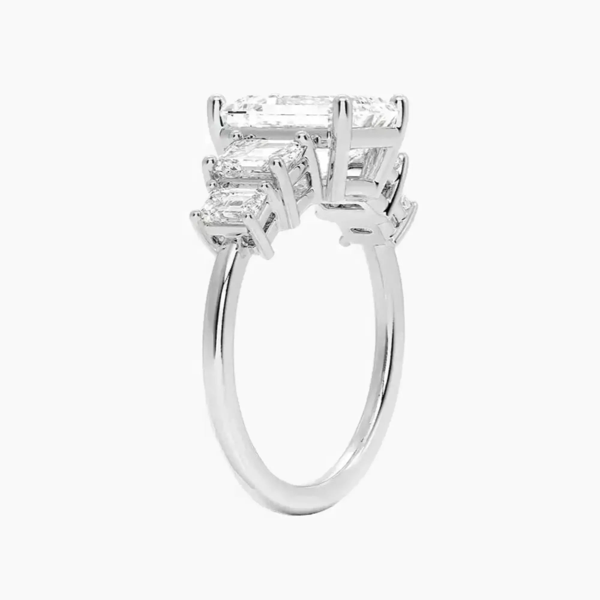 OBSER312 - Katerina Five Stone Emerald engagement ring setting view 2