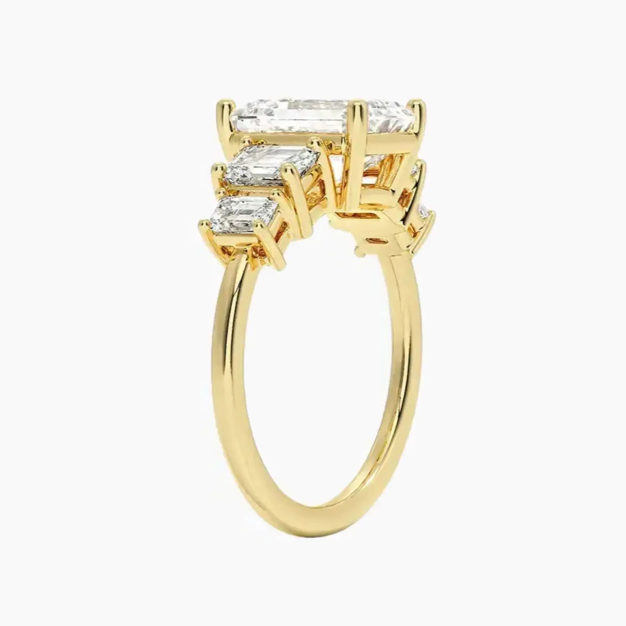 OBSER312 - Katerina Five Stone Emerald engagement ring setting view 8