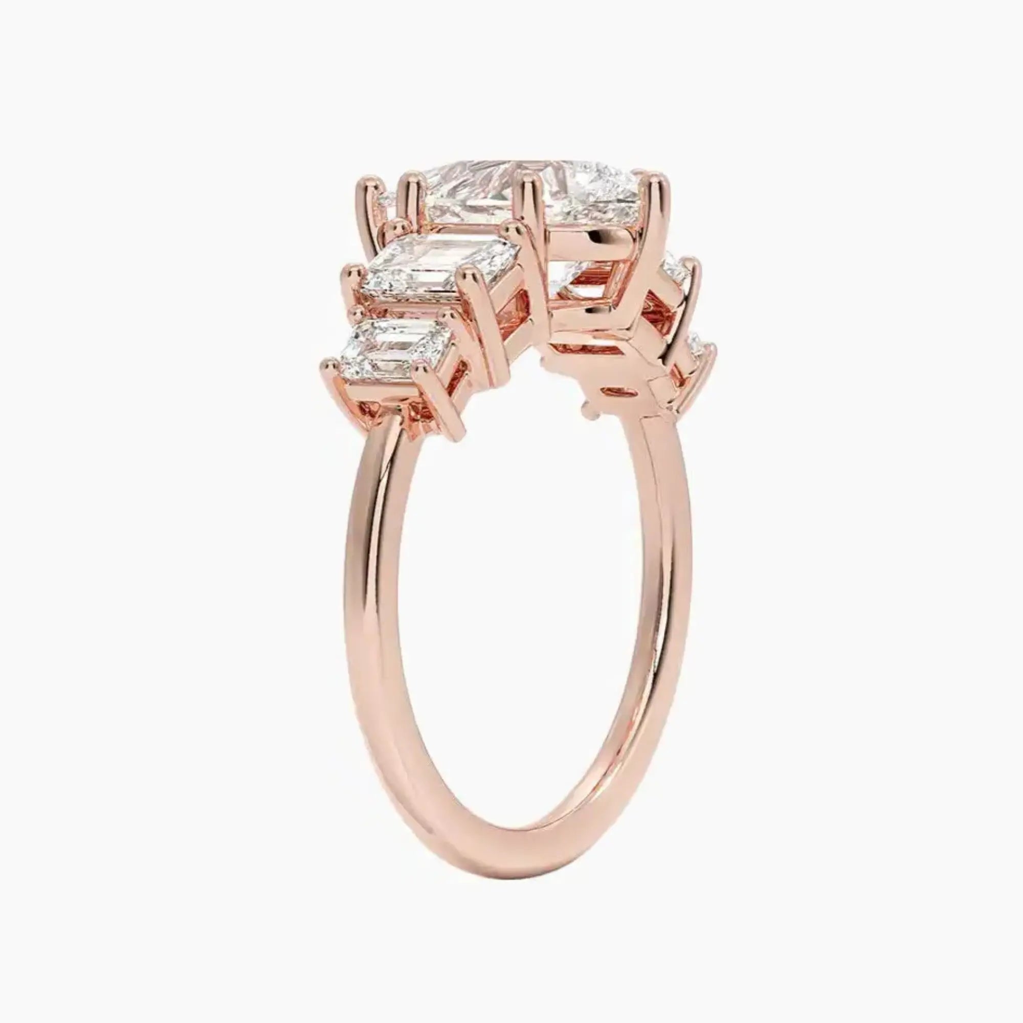 OBSER314 - Katerina Five Stone Pear engagement ring setting view 5