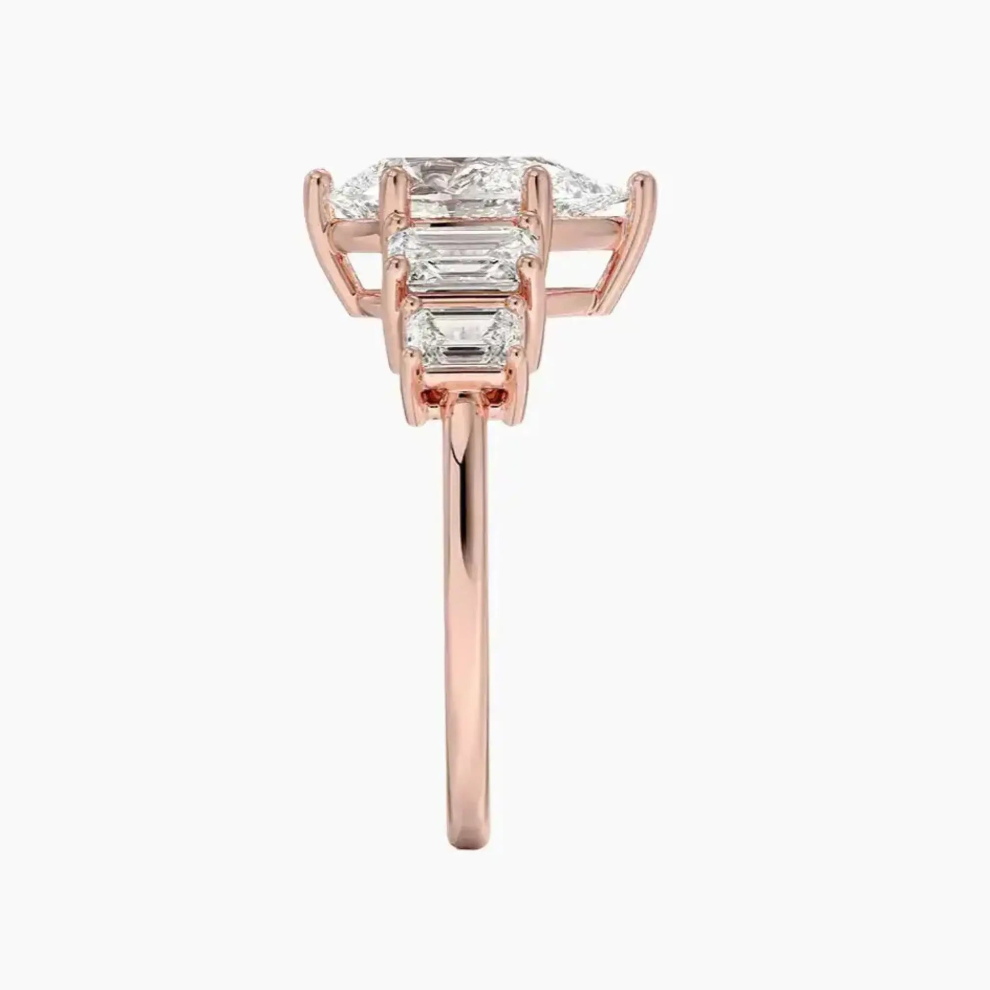 OBSER314 - Katerina Five Stone Pear engagement ring setting view 6