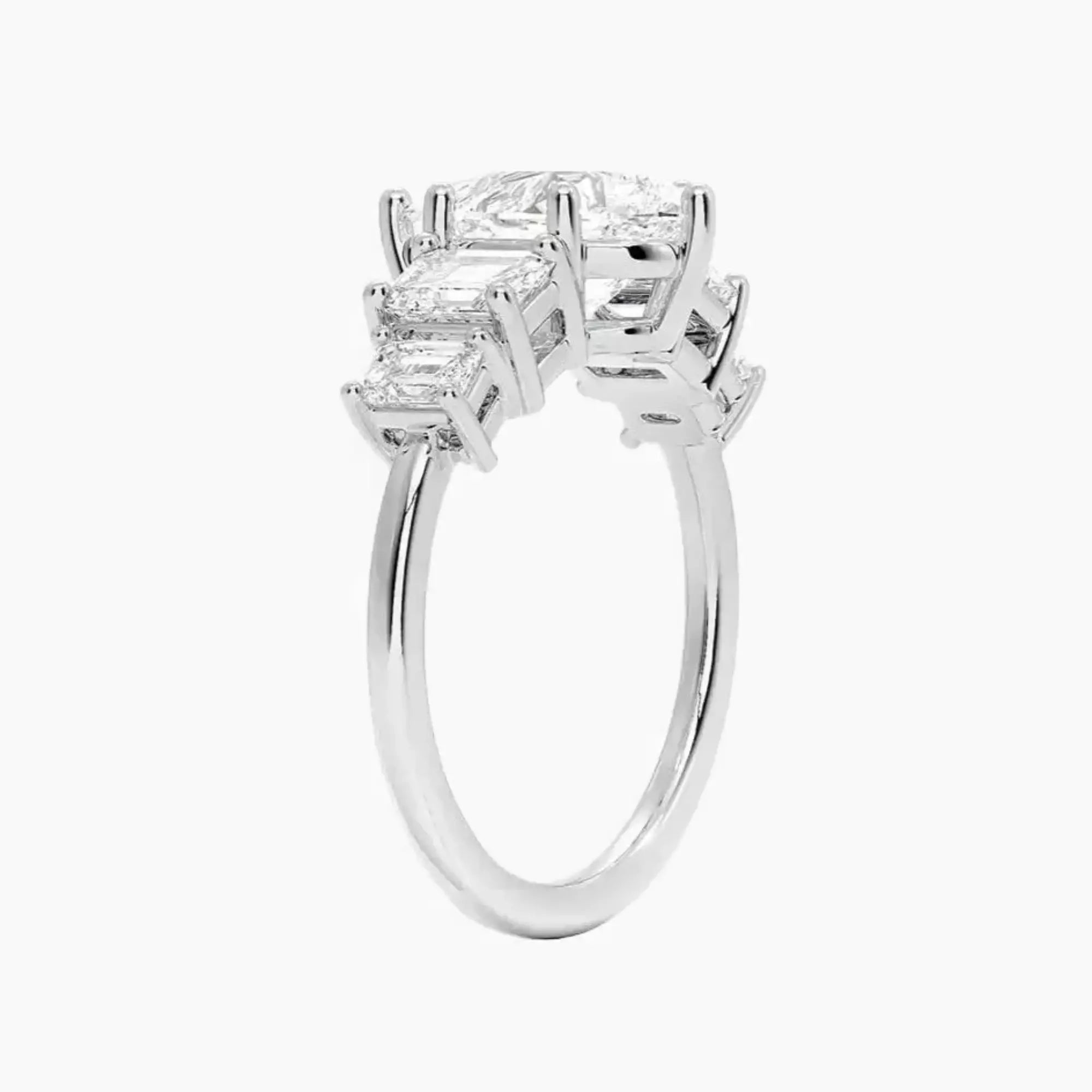 OBSER314 - Katerina Five Stone Pear engagement ring setting view 2