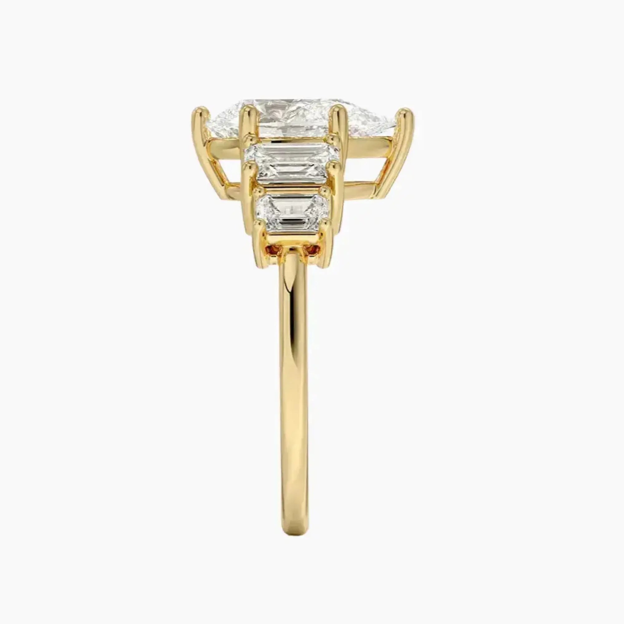 OBSER314 - Katerina Five Stone Pear engagement ring setting view 9