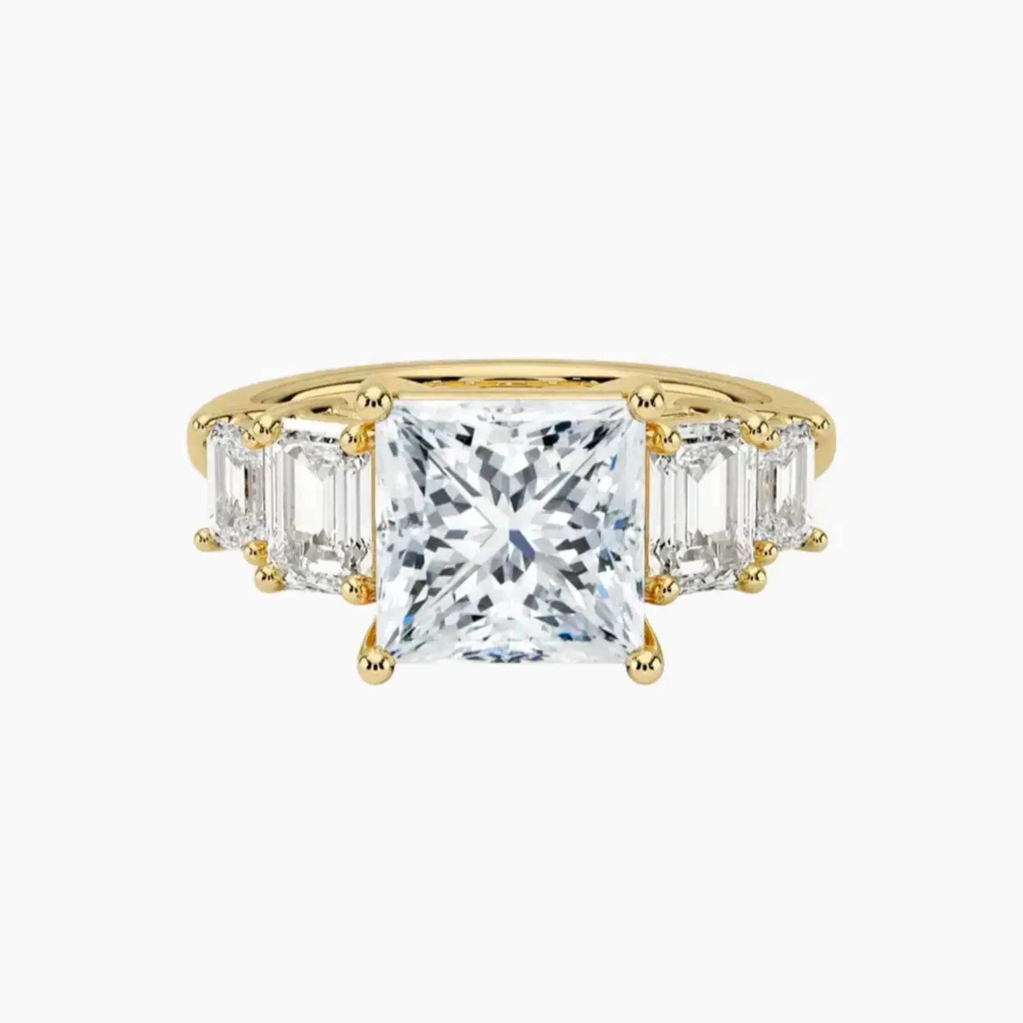 OBSER313 - Katerina Five Stone Princess engagement ring setting view 7