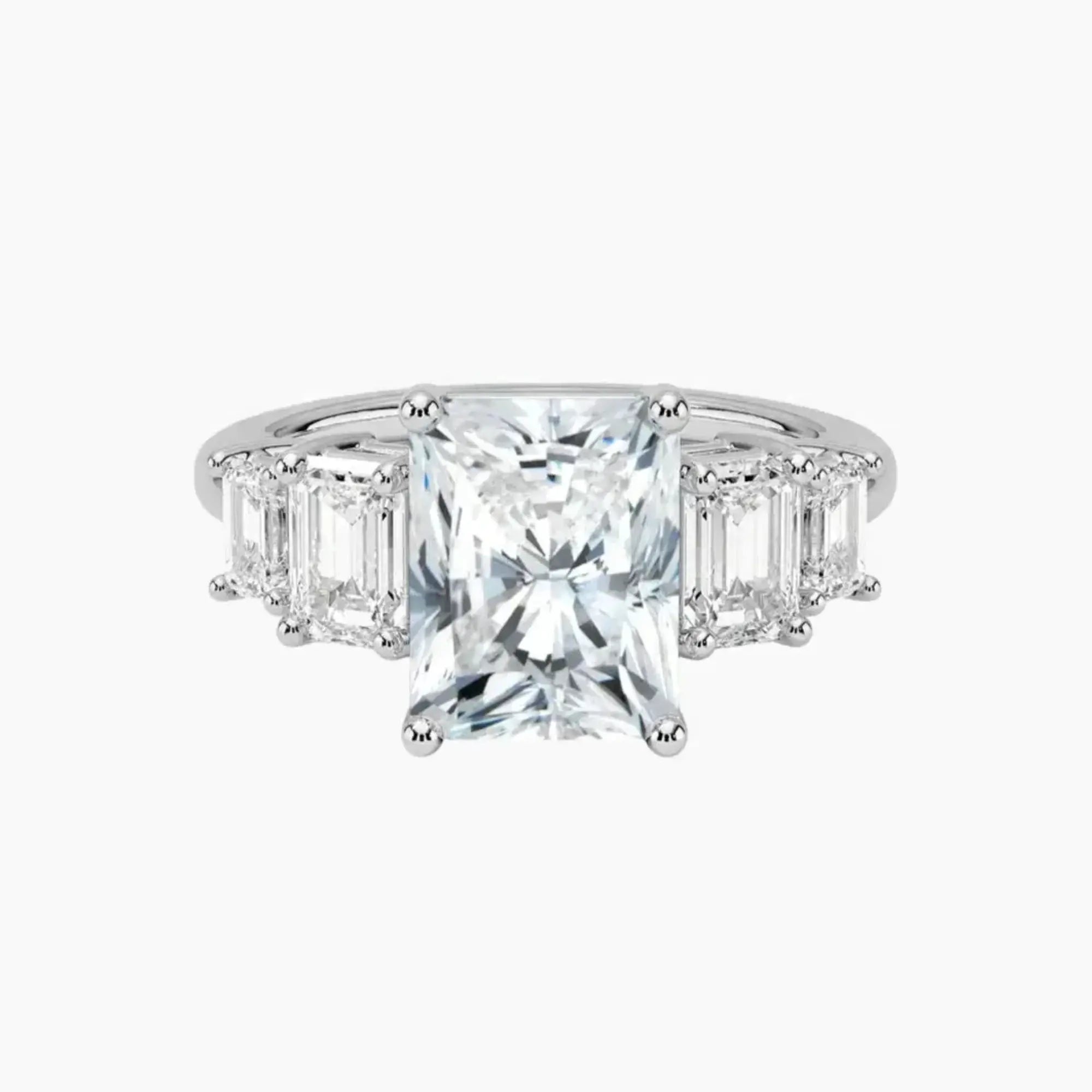 OBSER309 - Katerina Five Stone Radiant engagement ring setting view 1