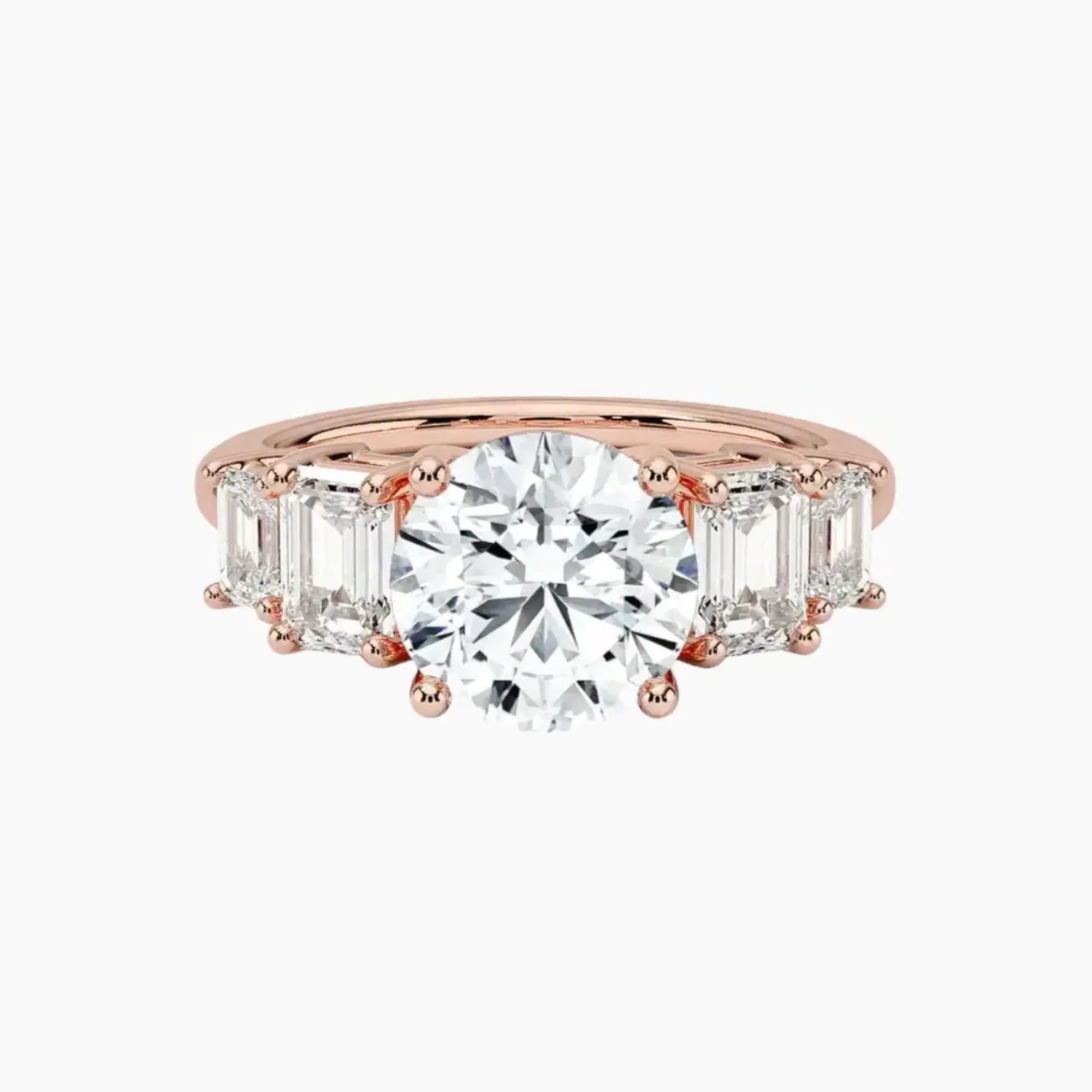 OBSER317 - Katerina Five Stone Round engagement ring setting view 4