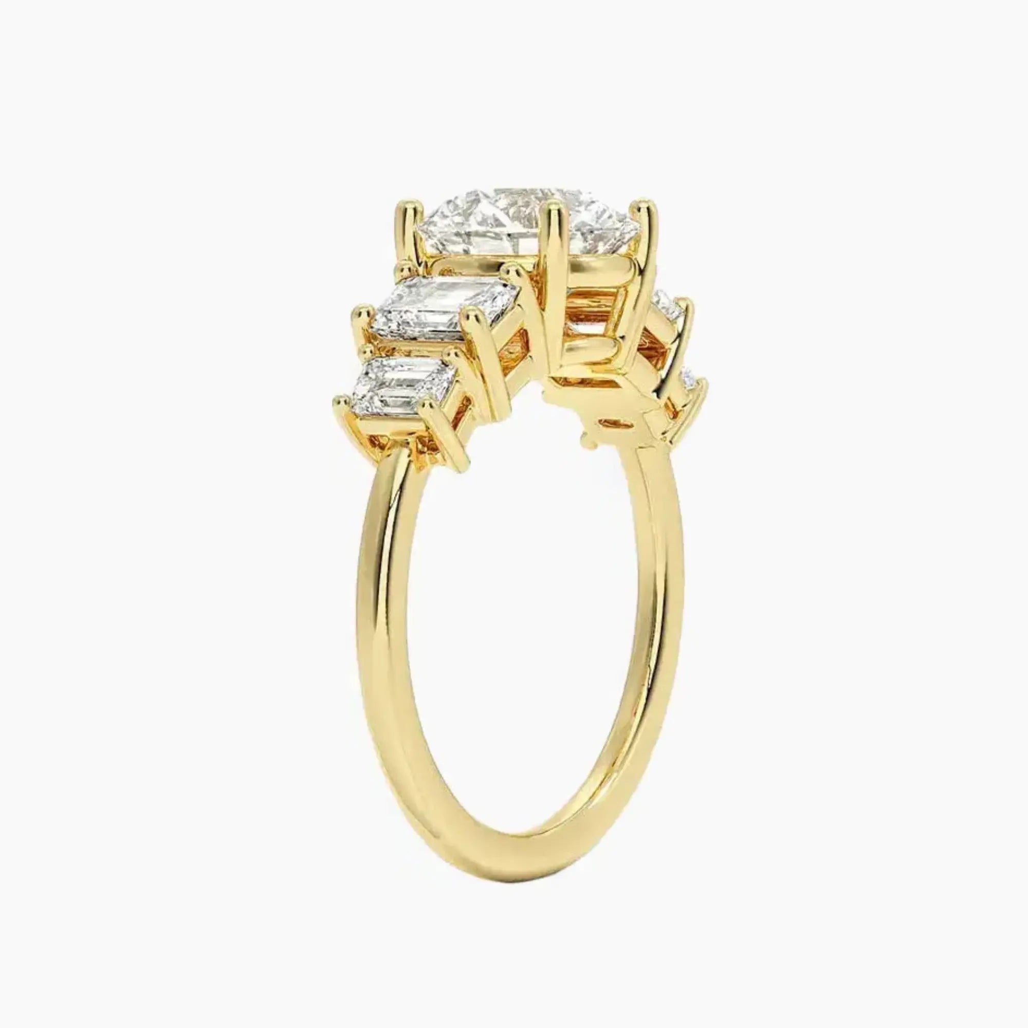 OBSER317 - Katerina Five Stone Round engagement ring setting view 8
