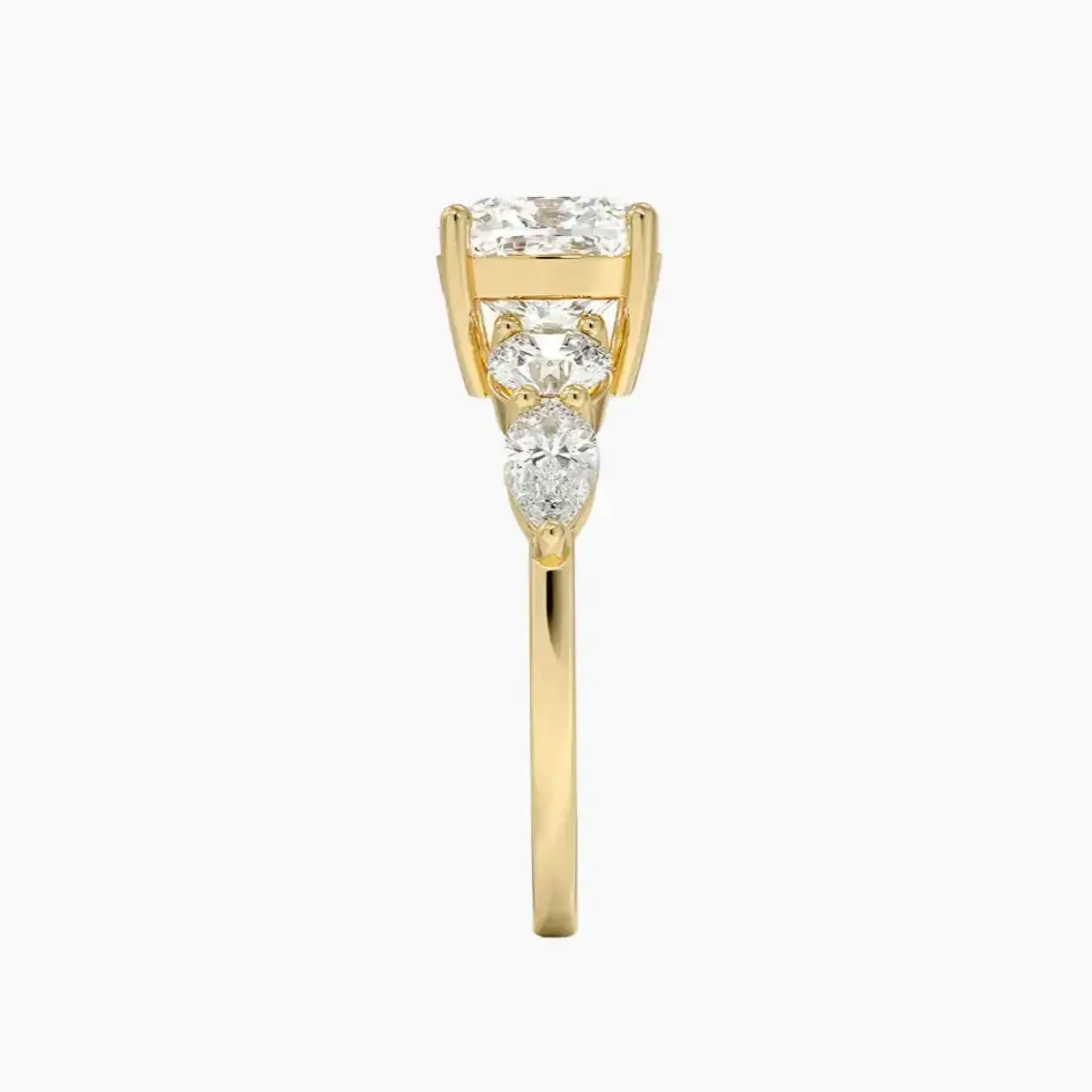 OBSER306 - Daria Five Stone Cushion engagement ring setting view 9
