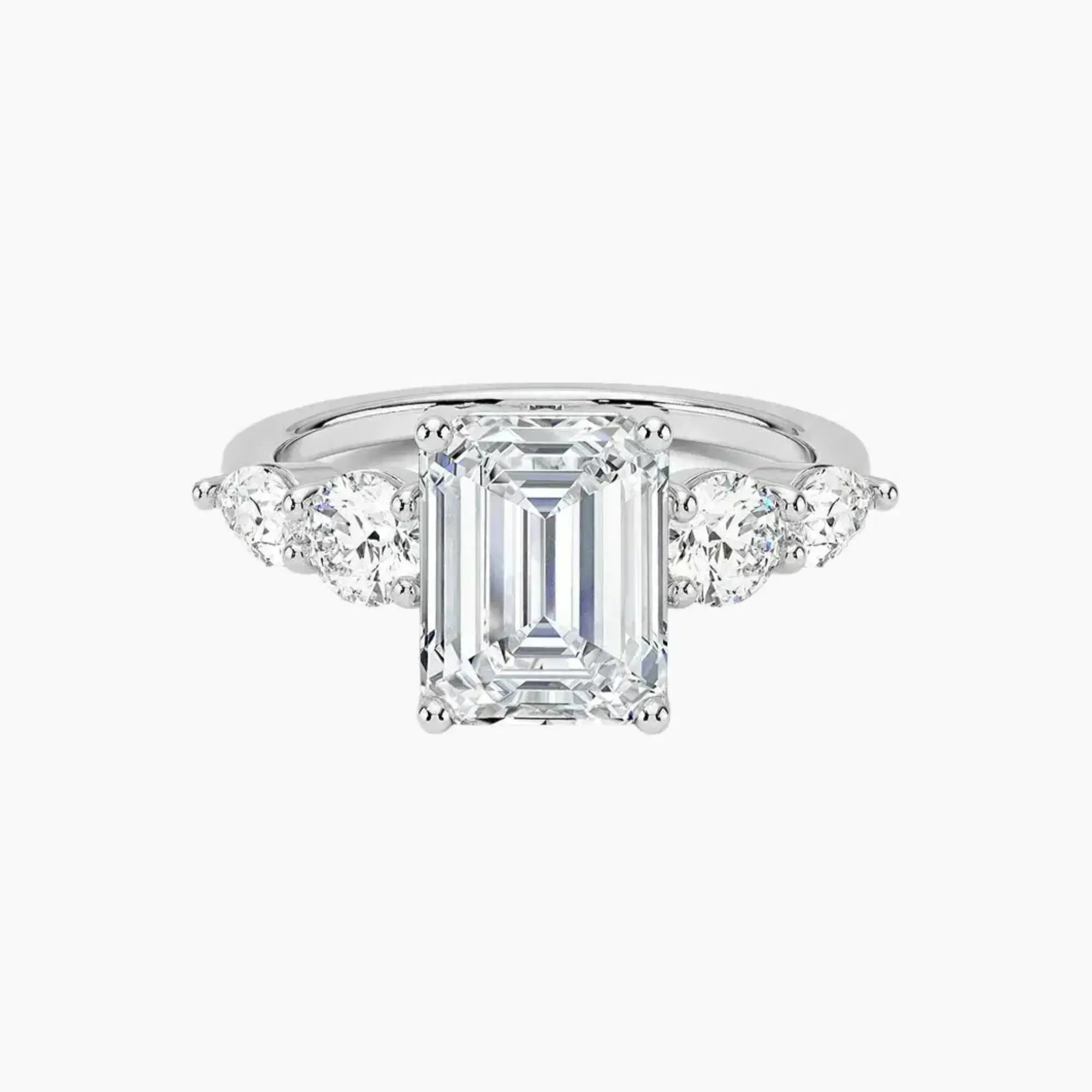 OBSER303 - Daria Five Stone Emerald engagement ring setting view 1