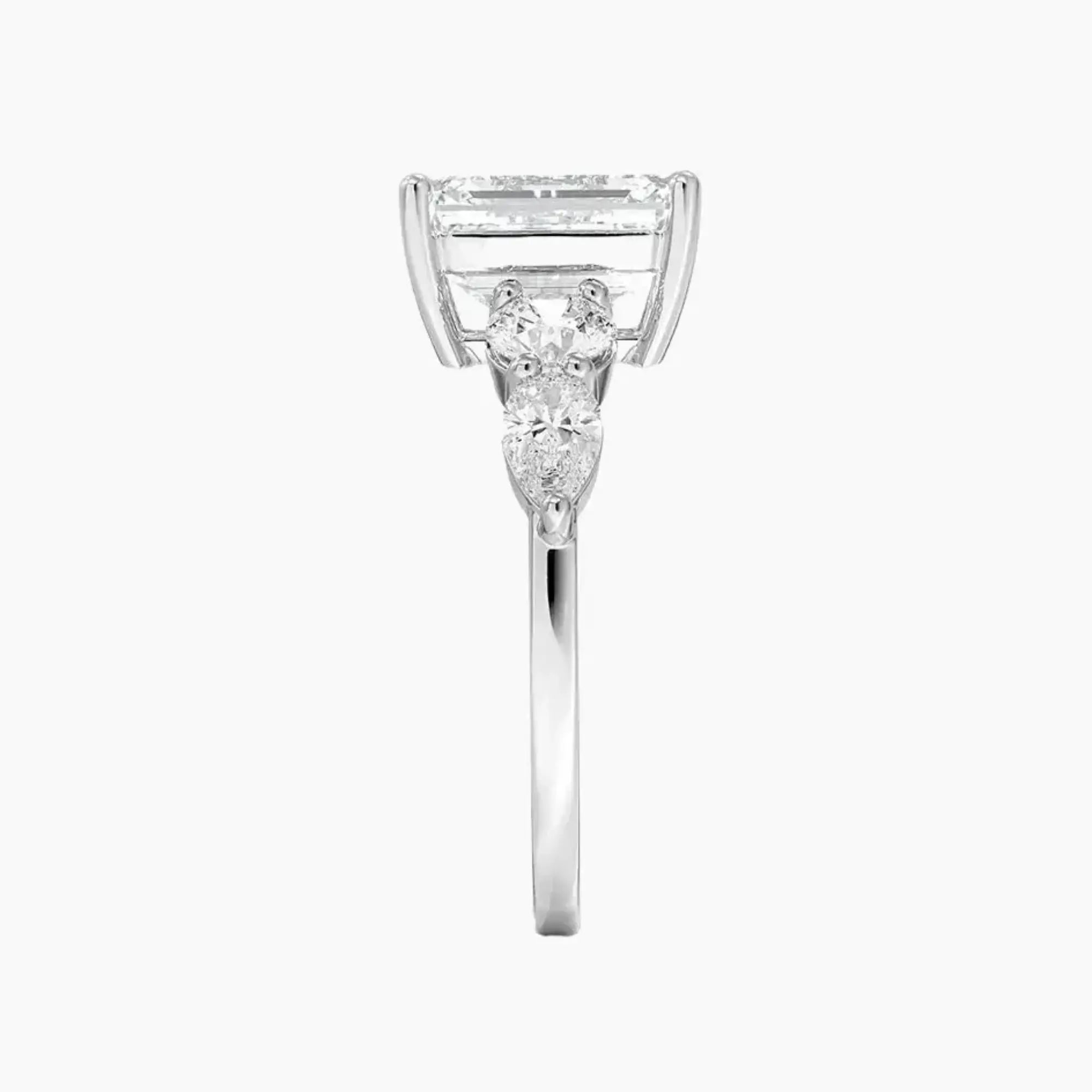 OBSER303 - Daria Five Stone Emerald engagement ring setting view 3