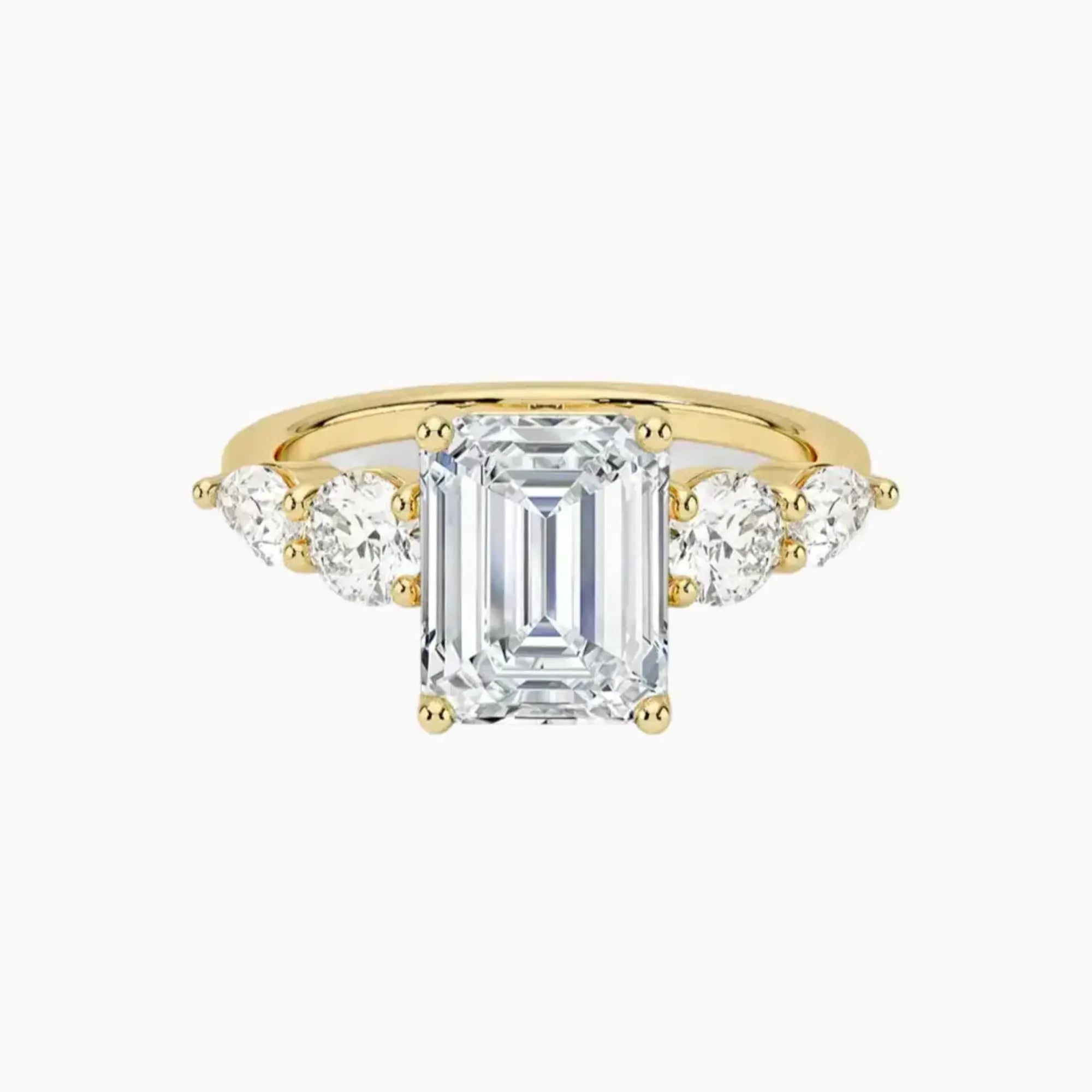 OBSER303 - Daria Five Stone Emerald engagement ring setting view 7