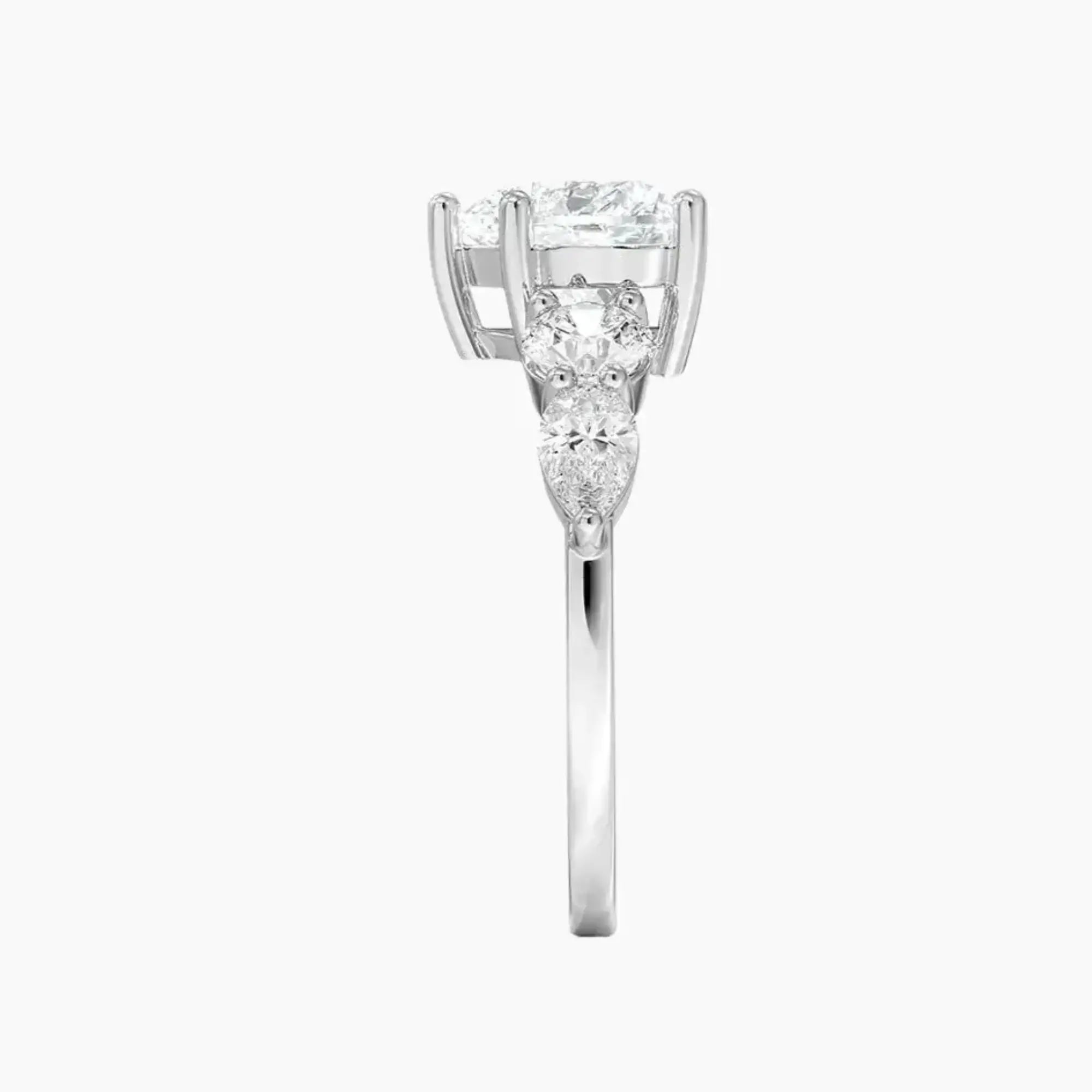 OBSER299 - Daria Five Stone Heart engagement ring setting view 3