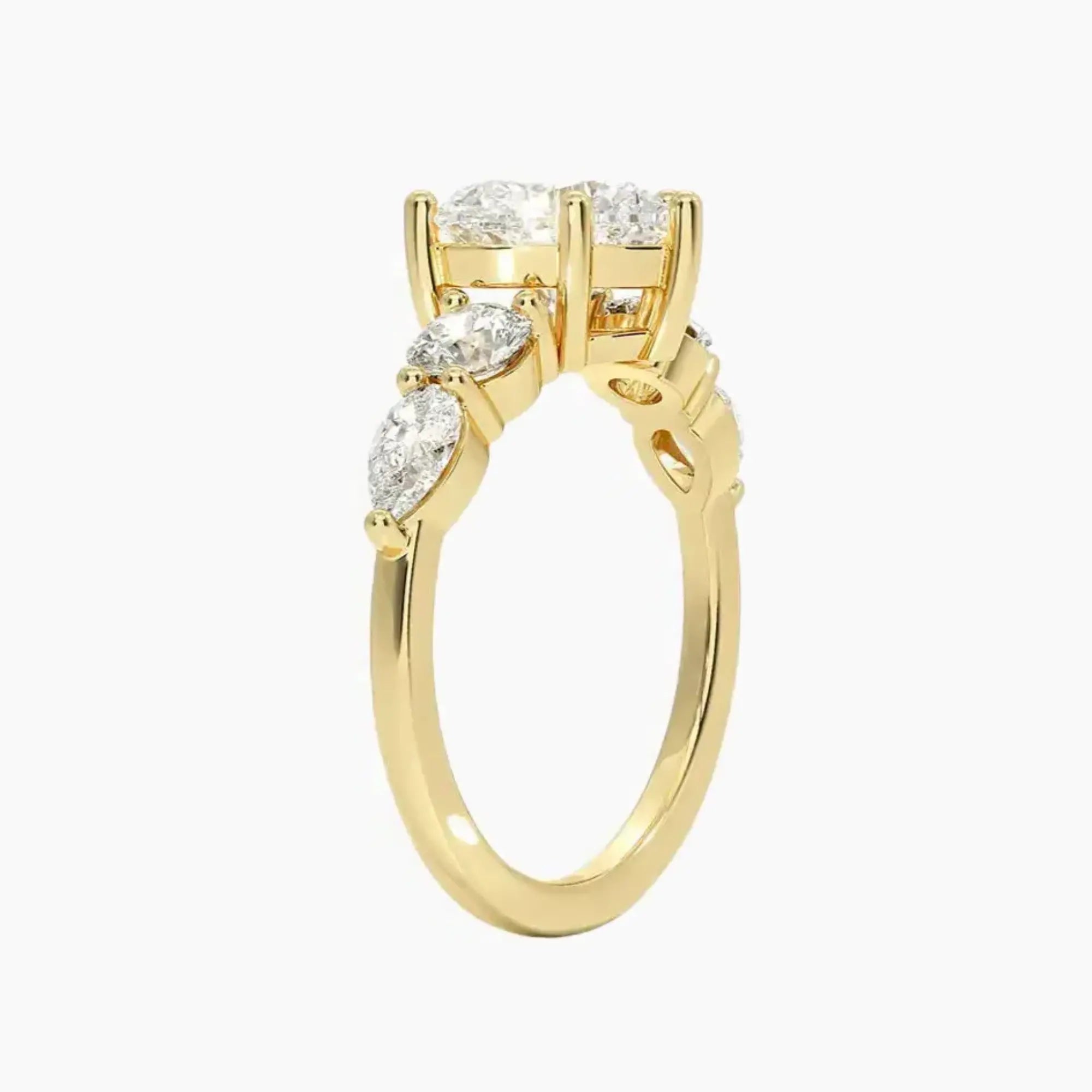 OBSER299 - Daria Five Stone Heart engagement ring setting view 8