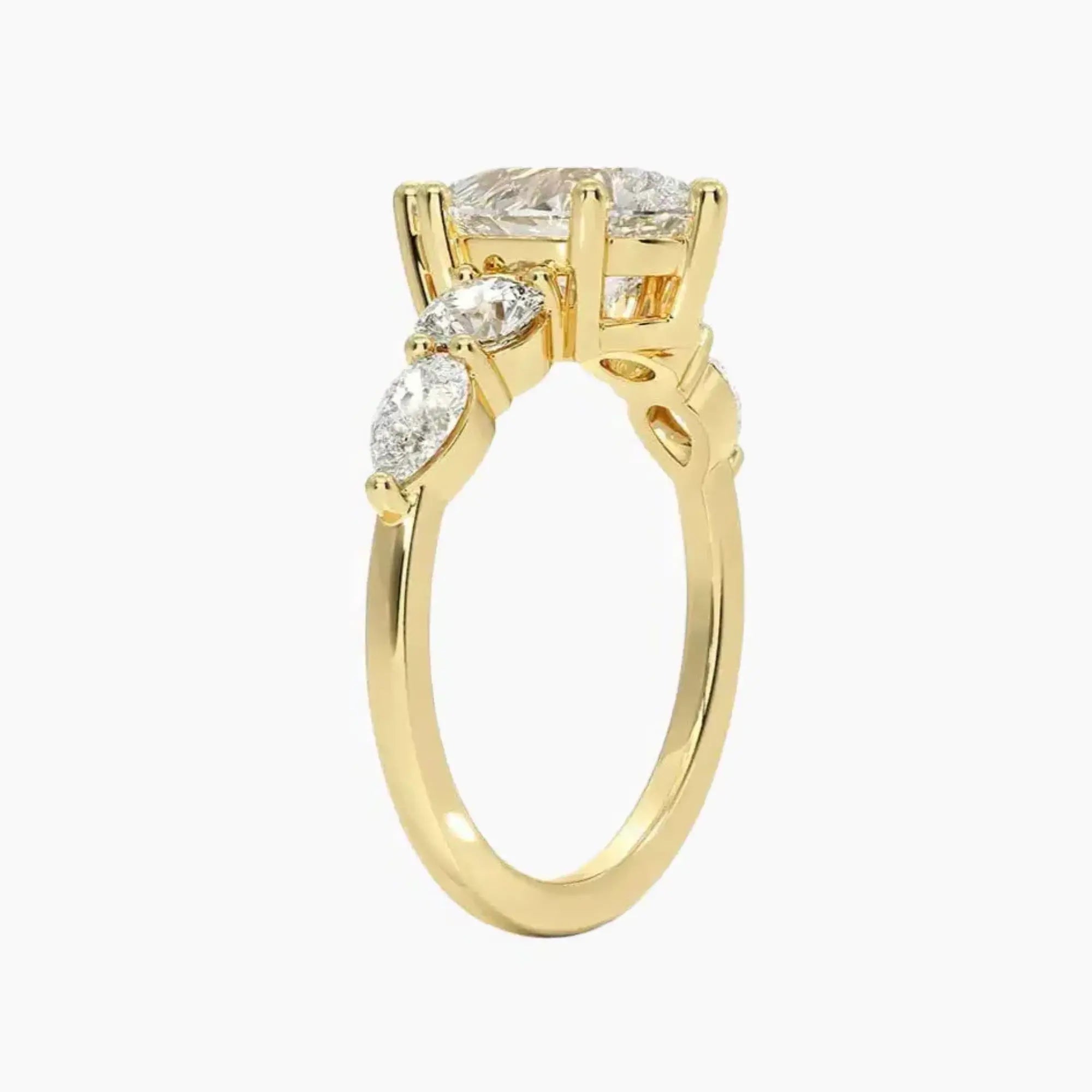 OBSER305 - Daria Five Stone Pear engagement ring setting view 8