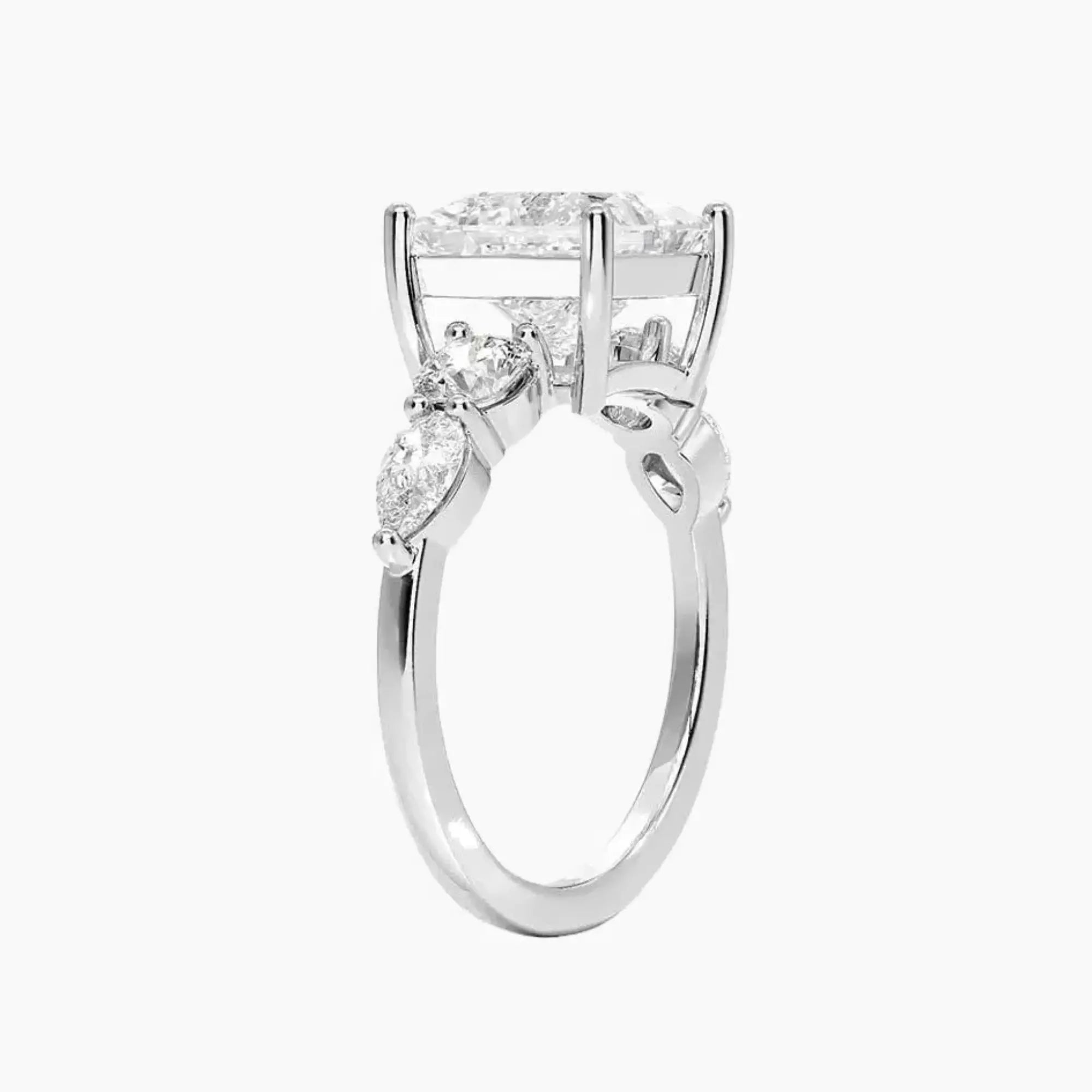 OBSER304 - Daria Five Stone Princess engagement ring setting view 2