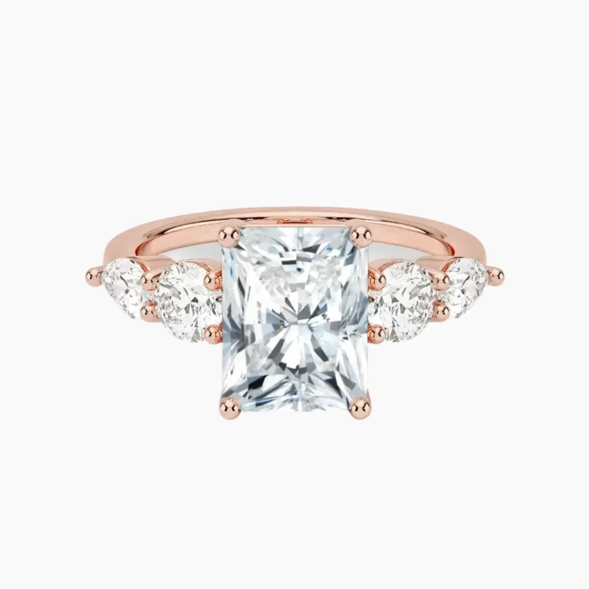 OBSER300 - Daria Five Stone Radiant engagement ring setting view 4