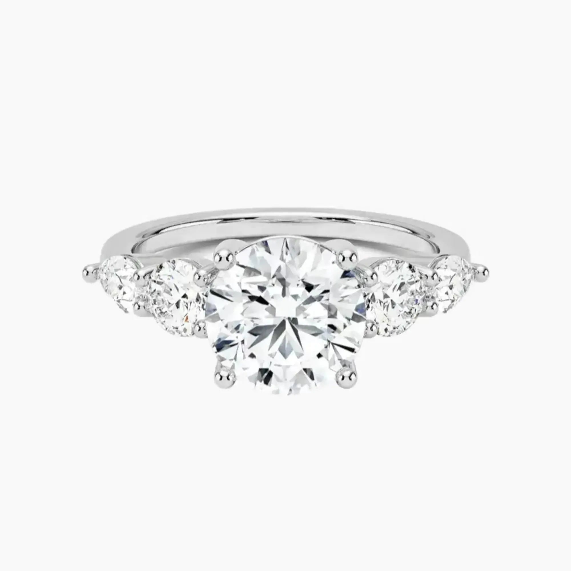 OBSER308 - Daria Five Stone Round engagement ring setting view 1