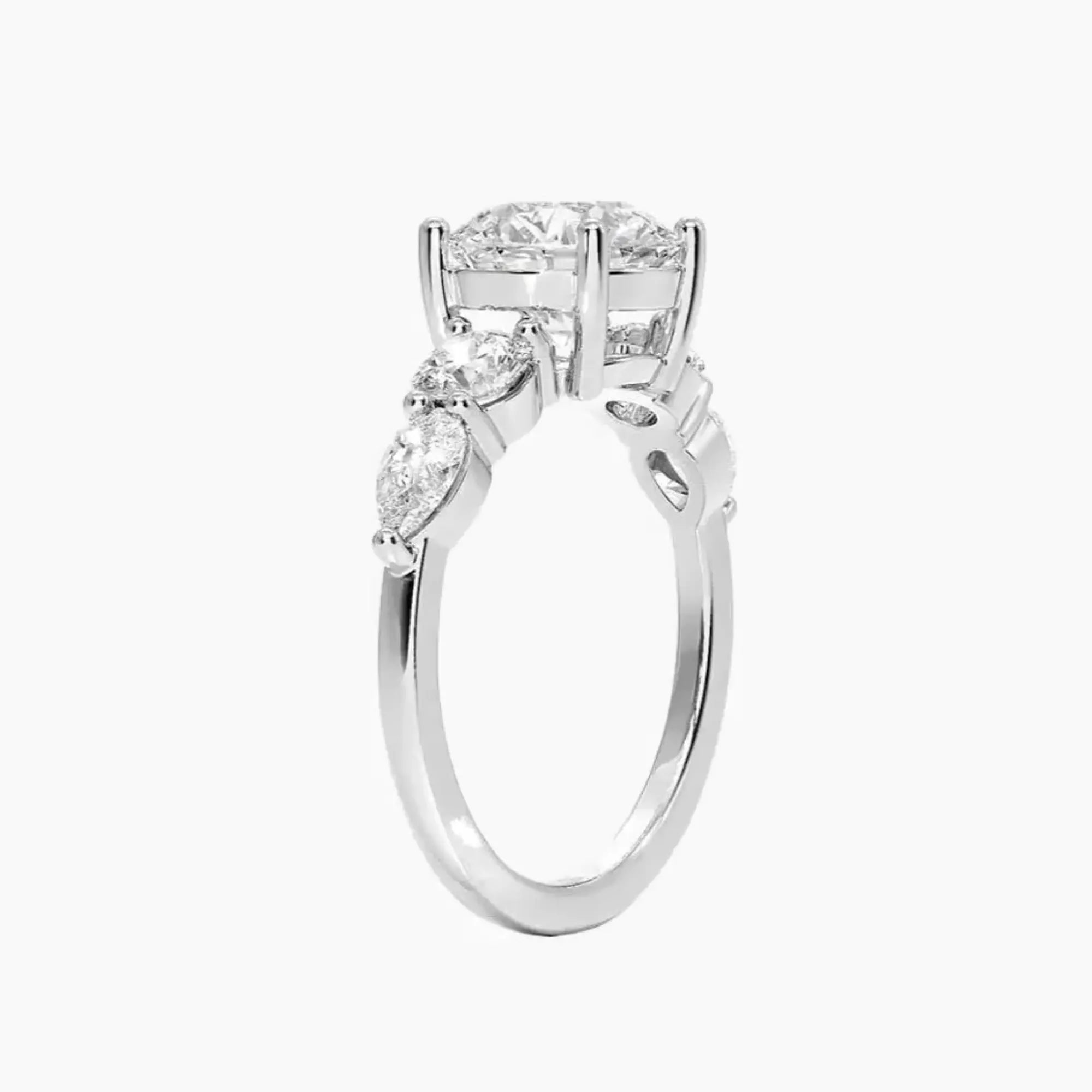 OBSER308 - Daria Five Stone Round engagement ring setting view 2