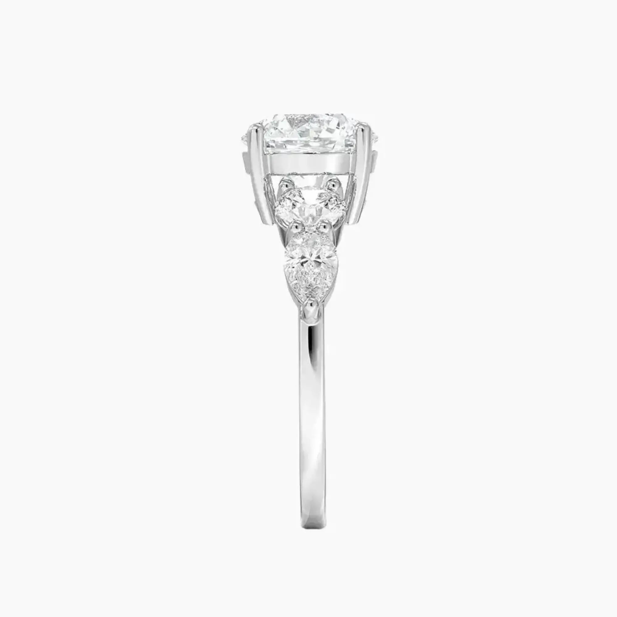 OBSER308 - Daria Five Stone Round engagement ring setting view 3