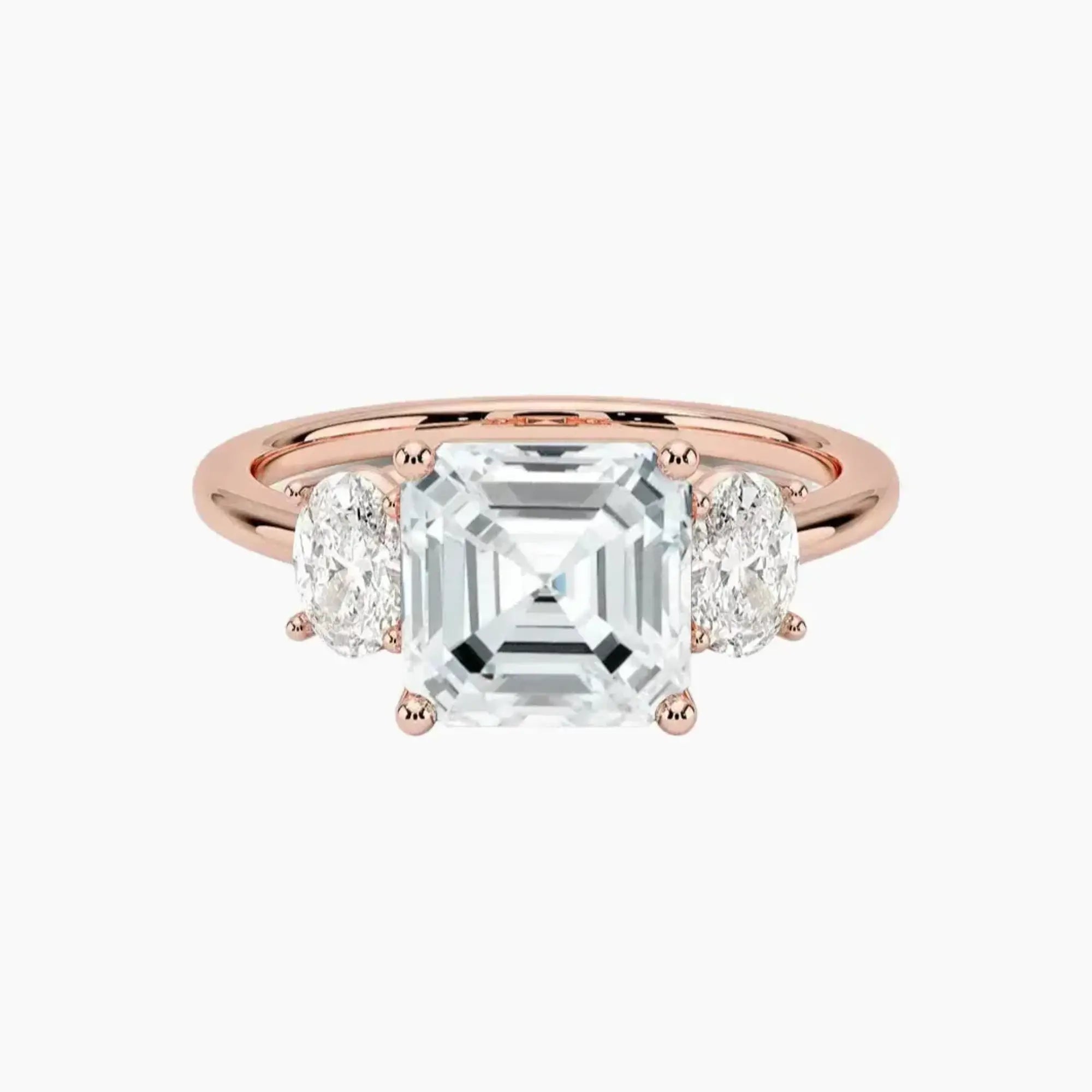 OBSER179 - Liora Three Stone Asscher engagement ring setting view 4