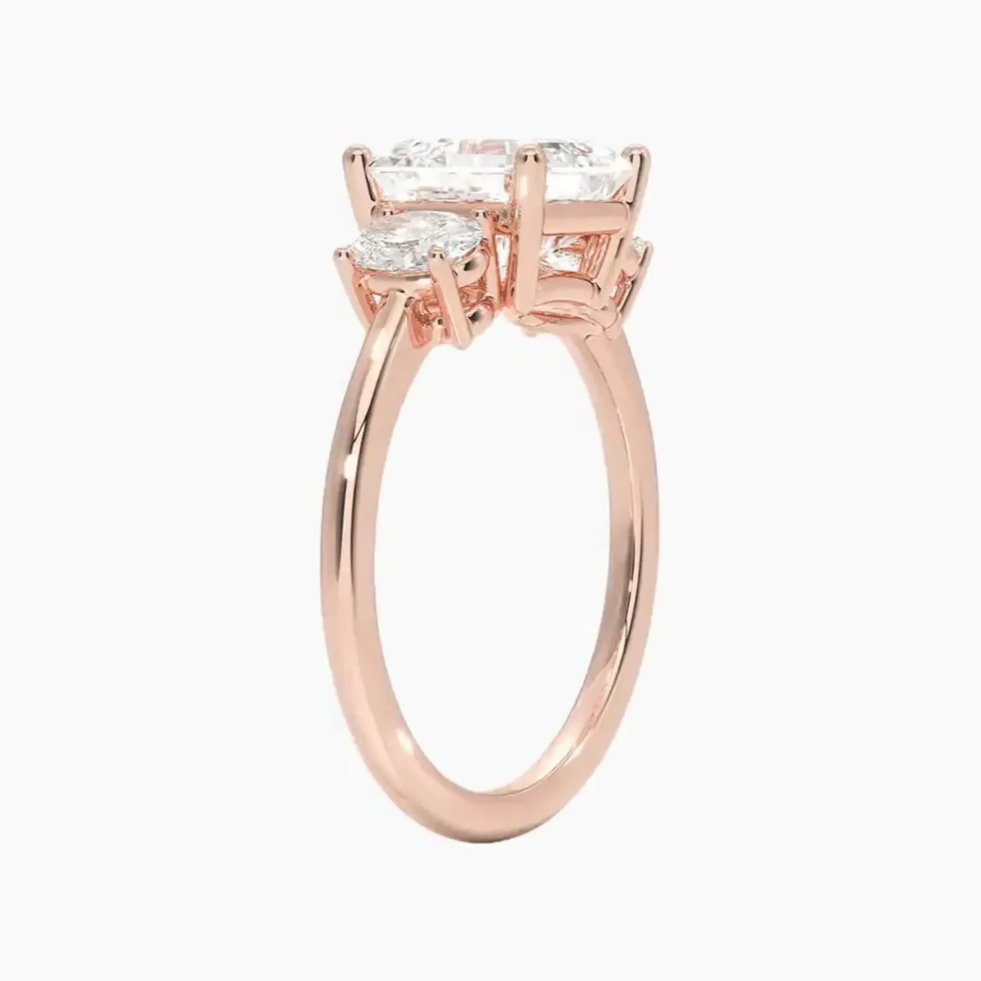 OBSER179 - Liora Three Stone Asscher engagement ring setting view 5