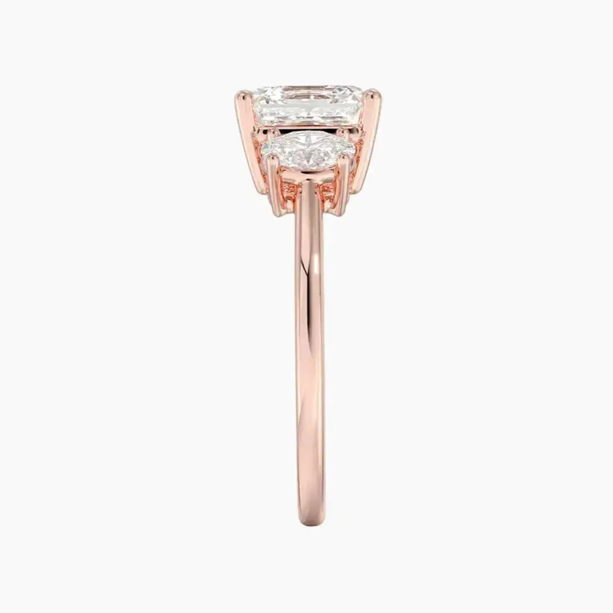 OBSER179 - Liora Three Stone Asscher engagement ring setting view 6