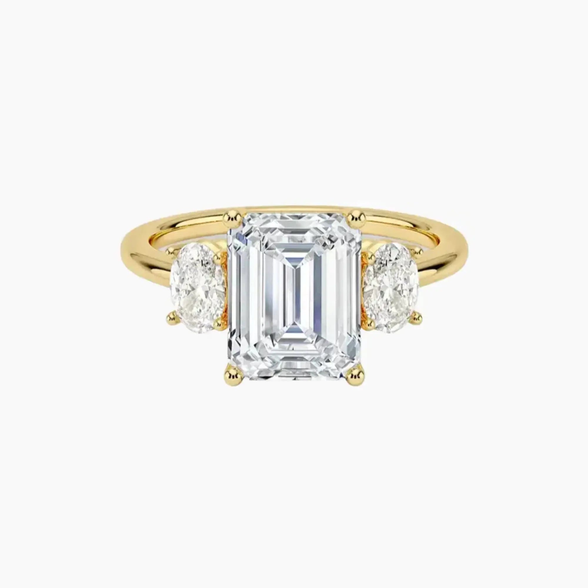OBSER569 - Liora Three Stone Emerald engagement ring setting view 7
