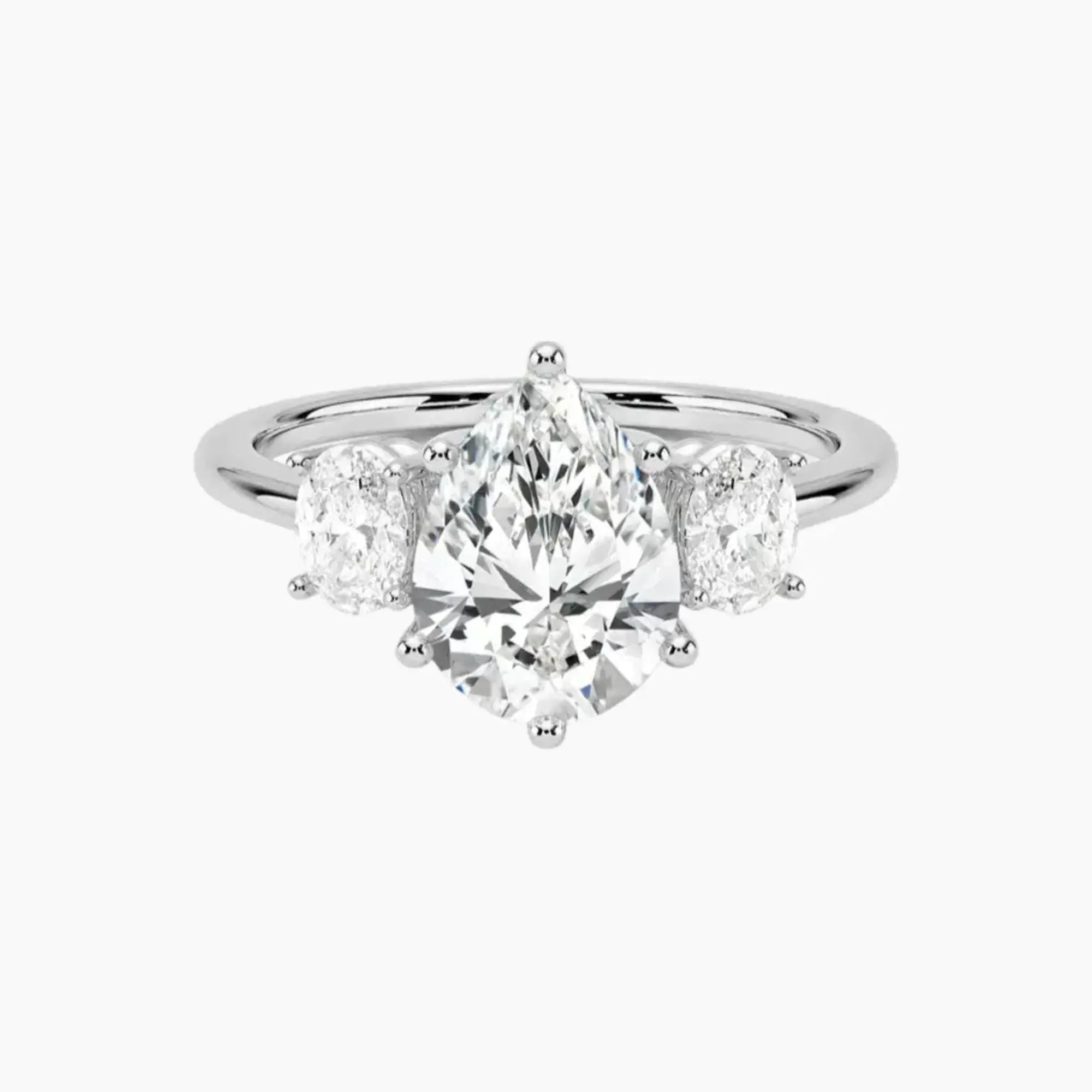 OBSER571 - Liora Three Stone Pear engagement ring setting view 1