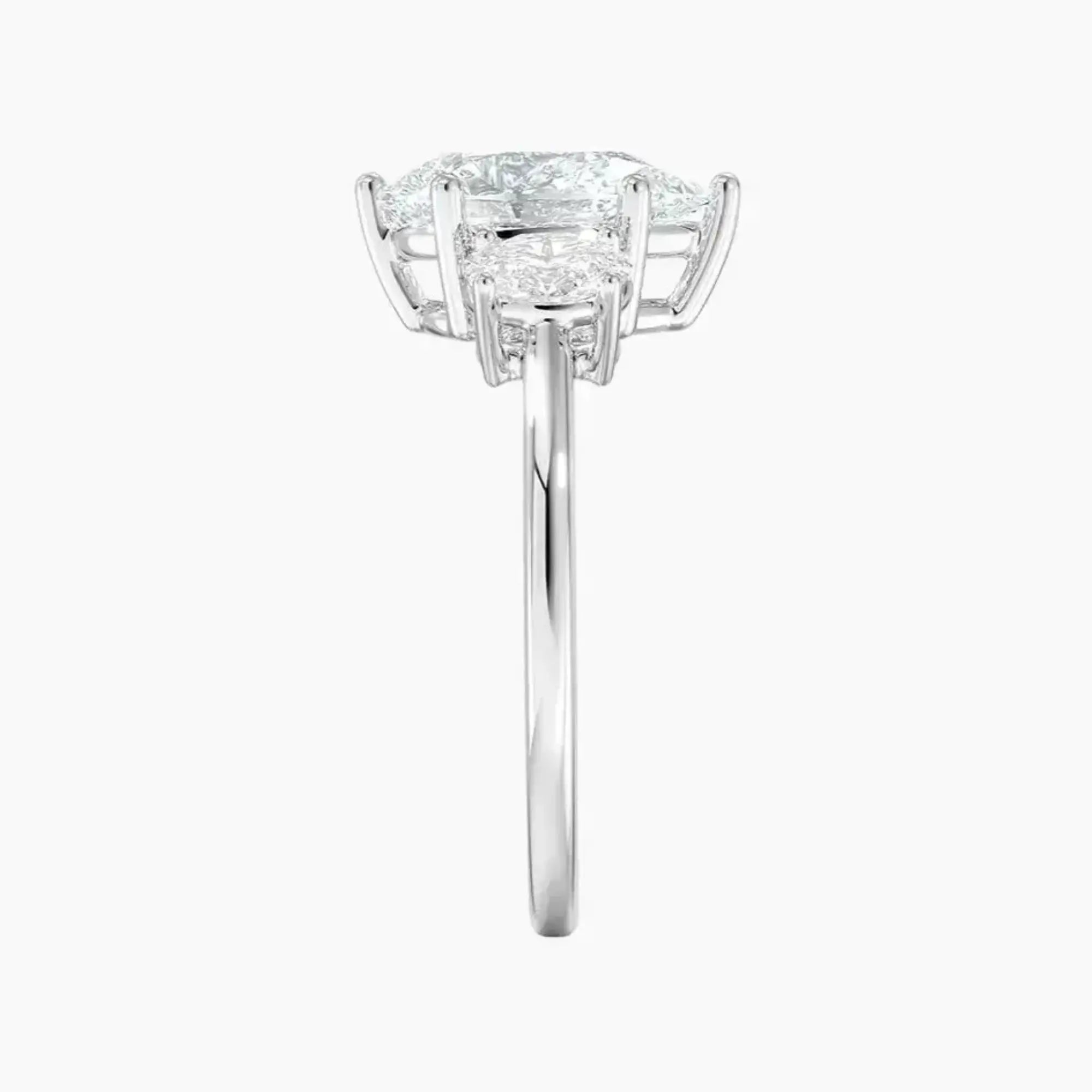 OBSER571 - Liora Three Stone Pear engagement ring setting view 3