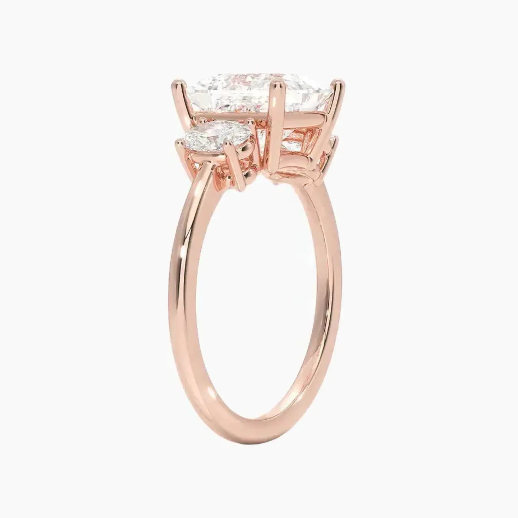 OBSER570 - Liora Three Stone Princess engagement ring setting view 5