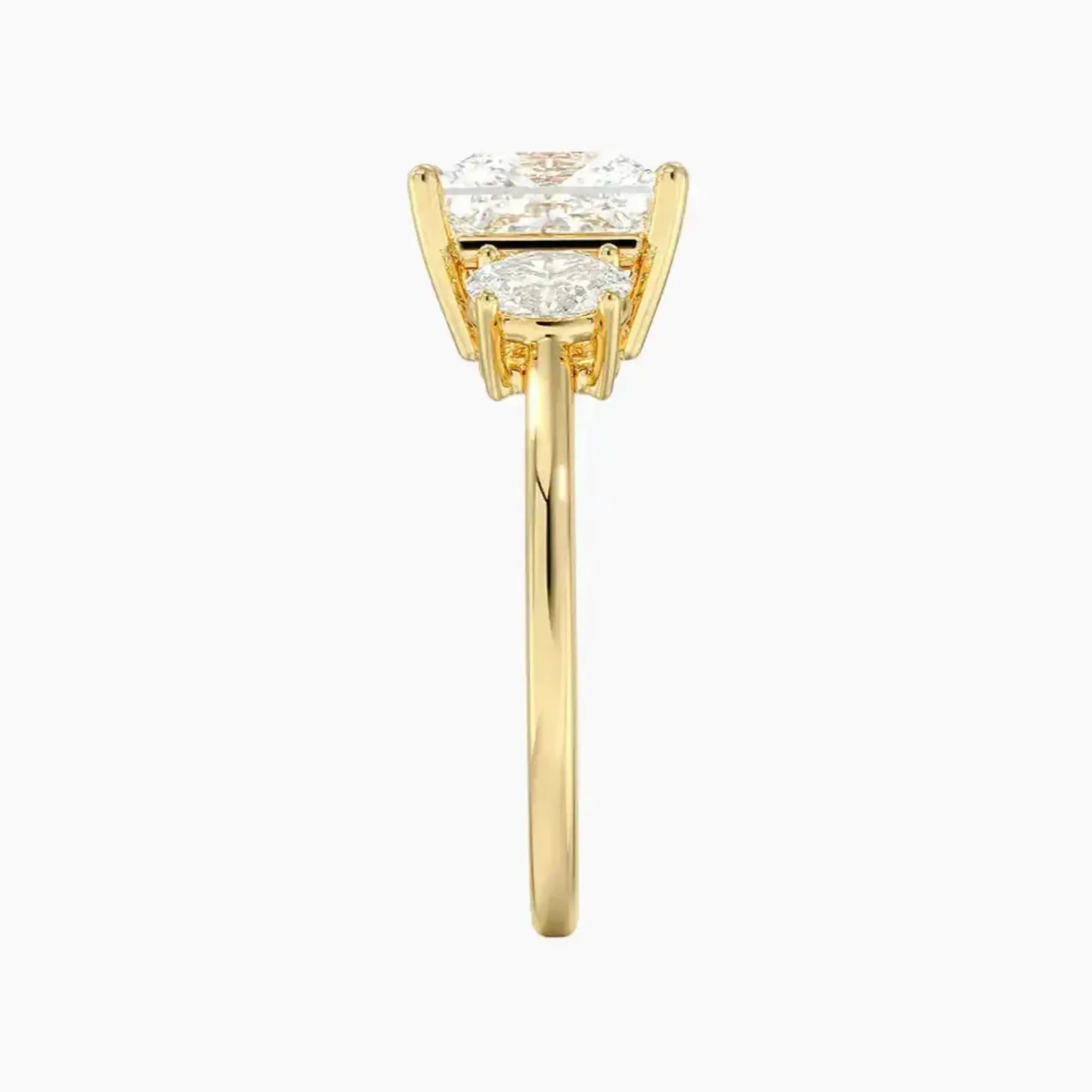 OBSER570 - Liora Three Stone Princess engagement ring setting view 9