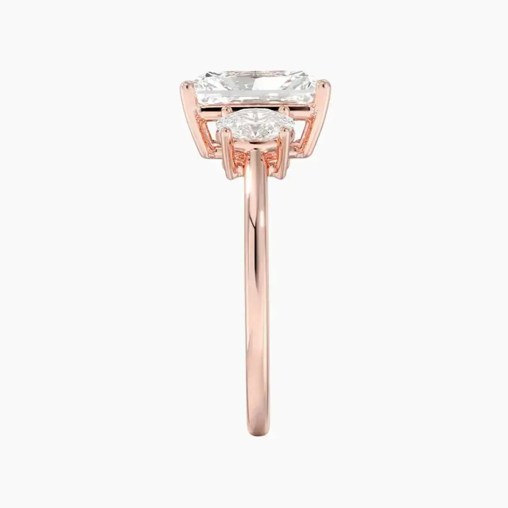 OBSER567 - Liora Three Stone Radiant engagement ring setting view 6