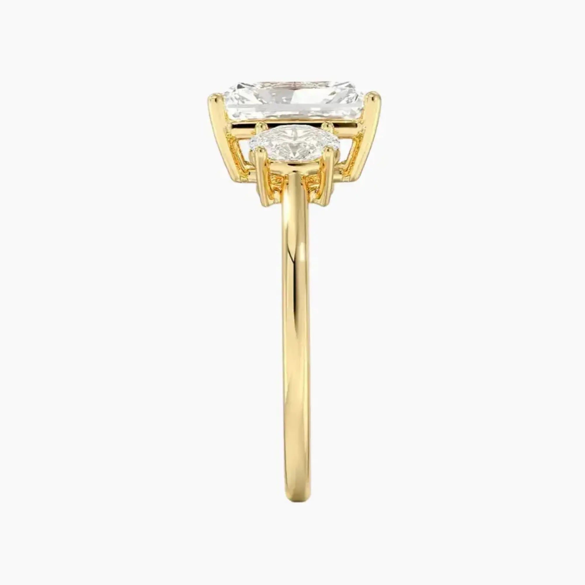 OBSER567 - Liora Three Stone Radiant engagement ring setting view 9