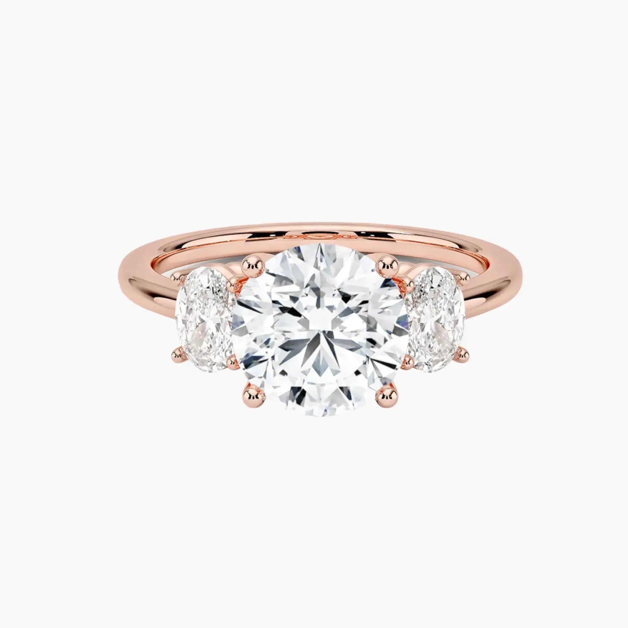 OBSER573 - Liora Three Stone Round engagement ring setting view 4