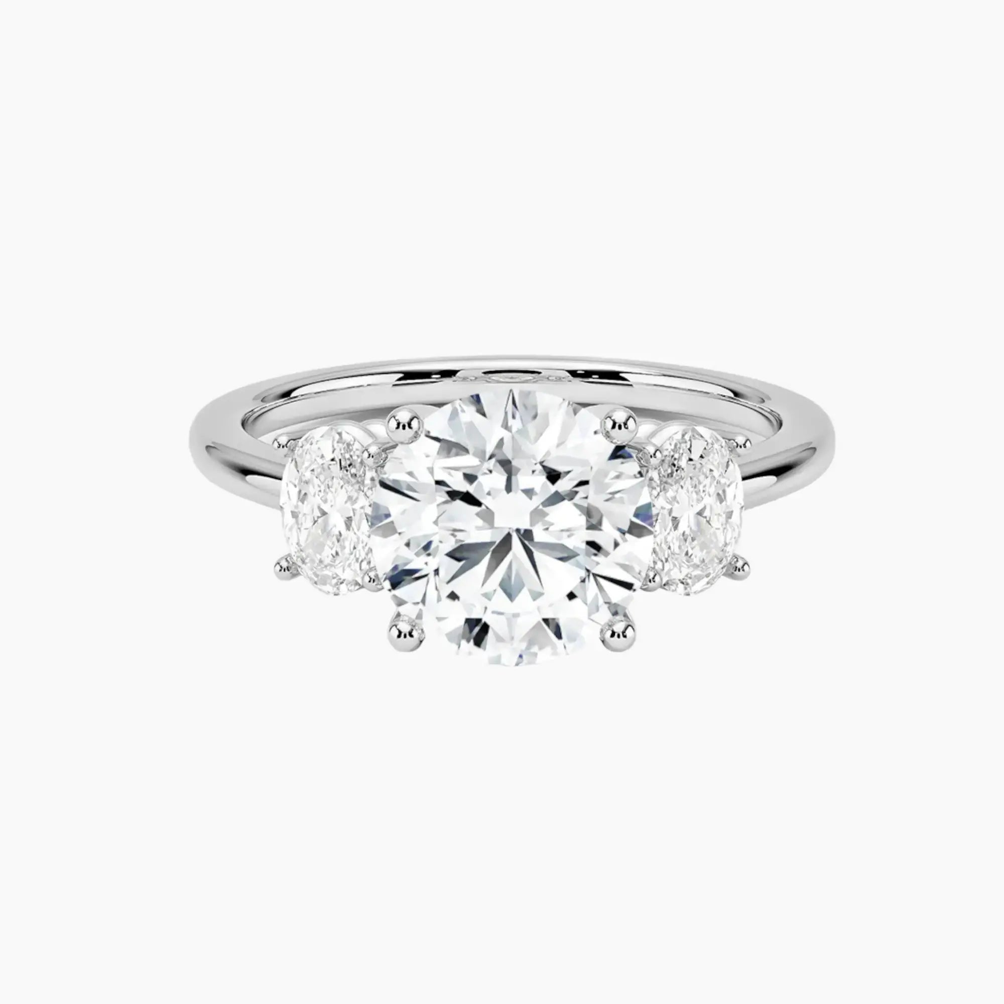 OBSER573 - Liora Three Stone Round engagement ring setting view 1