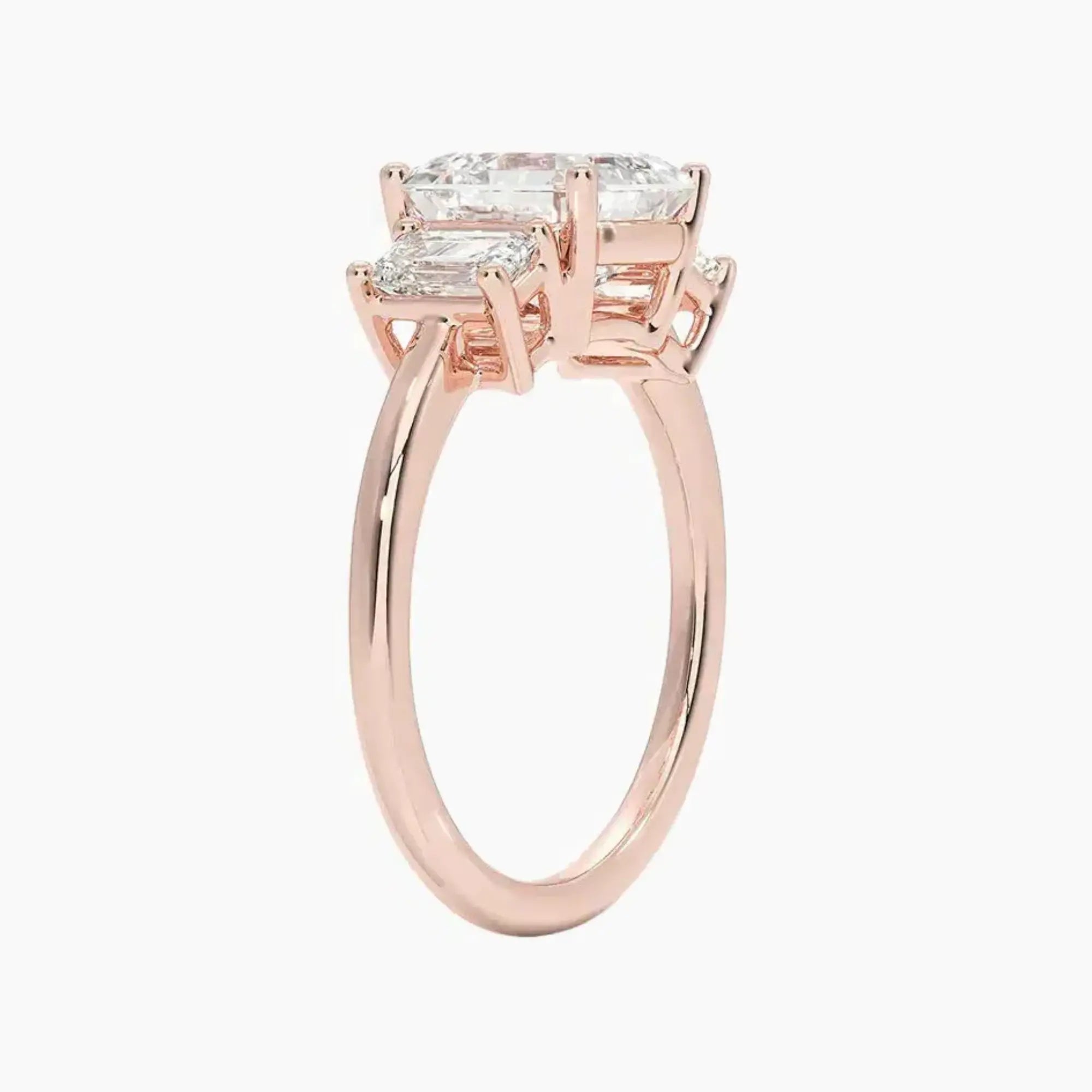 OBSER654 - Aurelia Three Stone Asscher engagement ring setting view 5