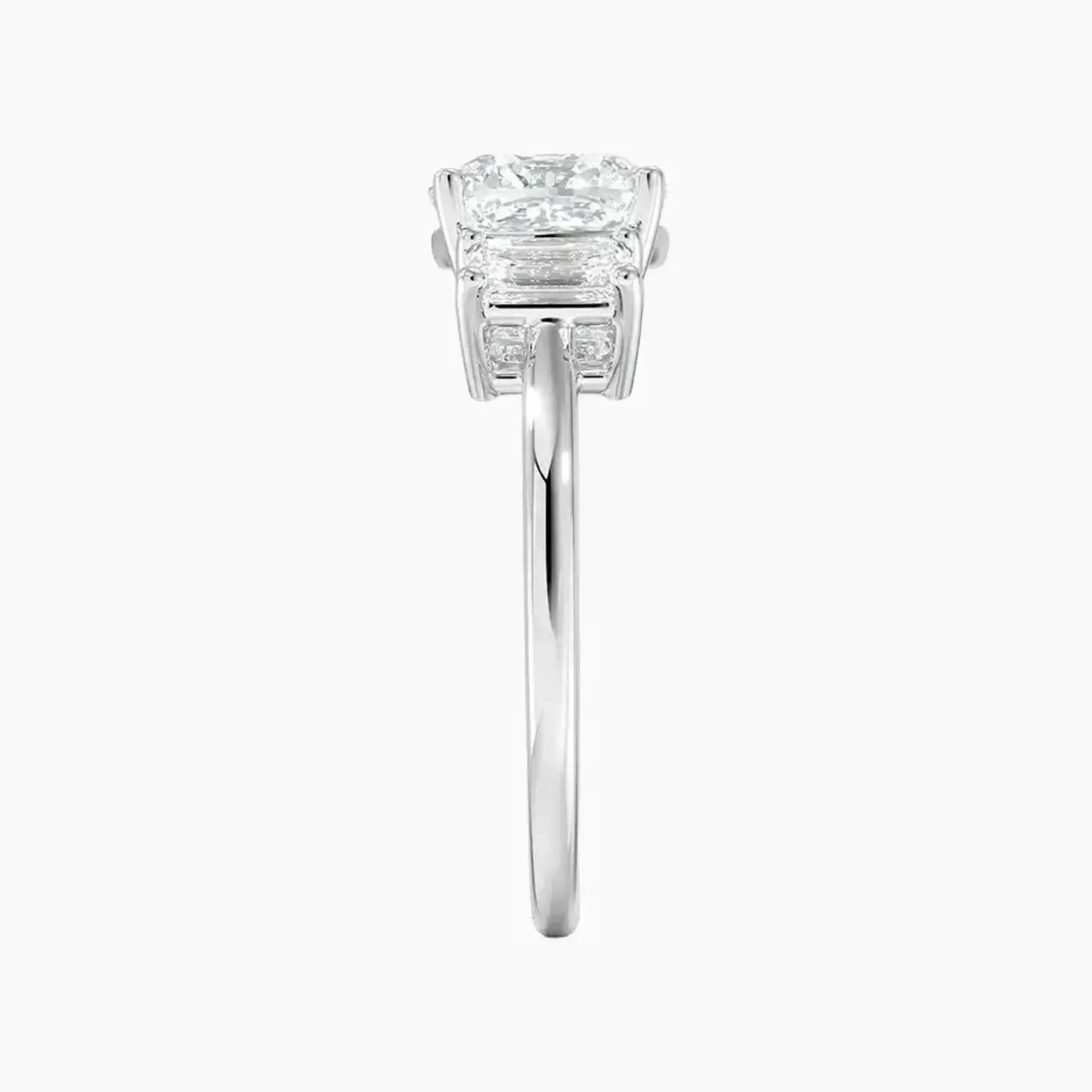 OBSER657 - Aurelia Three Stone Cushion engagement ring setting view 3
