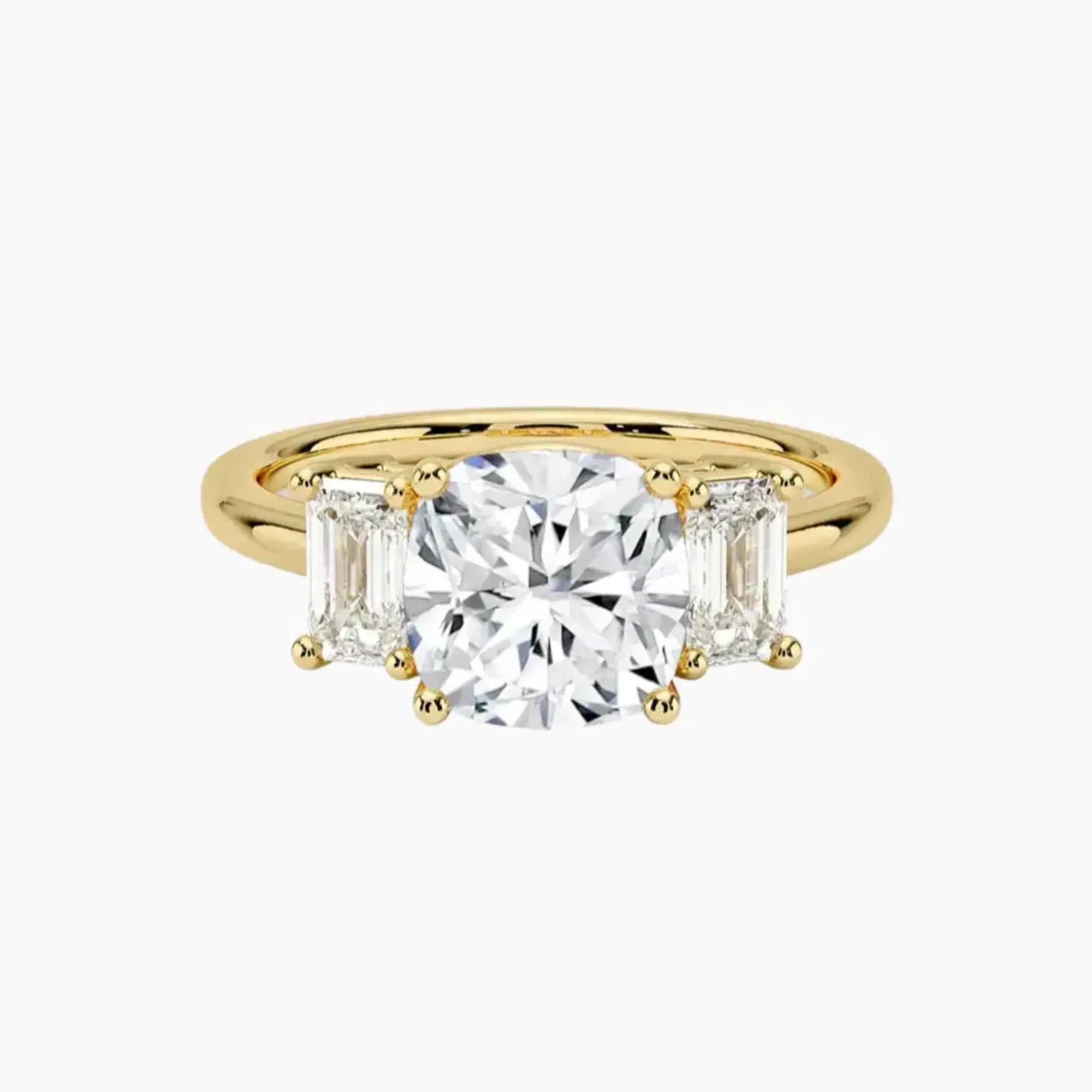 OBSER657 - Aurelia Three Stone Cushion engagement ring setting view 7