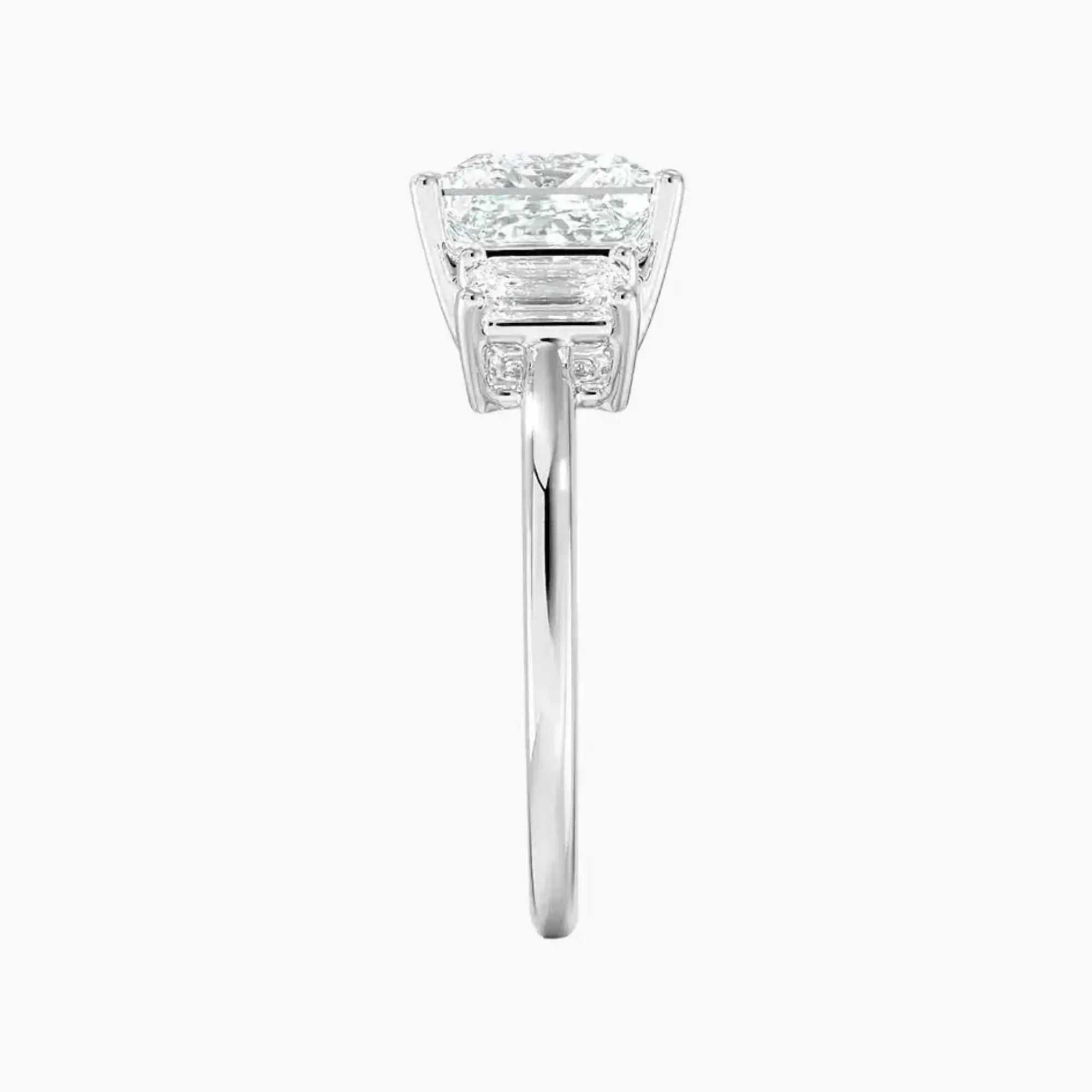 OBSER656 - Aurelia Three Stone Princess engagement ring setting view 3