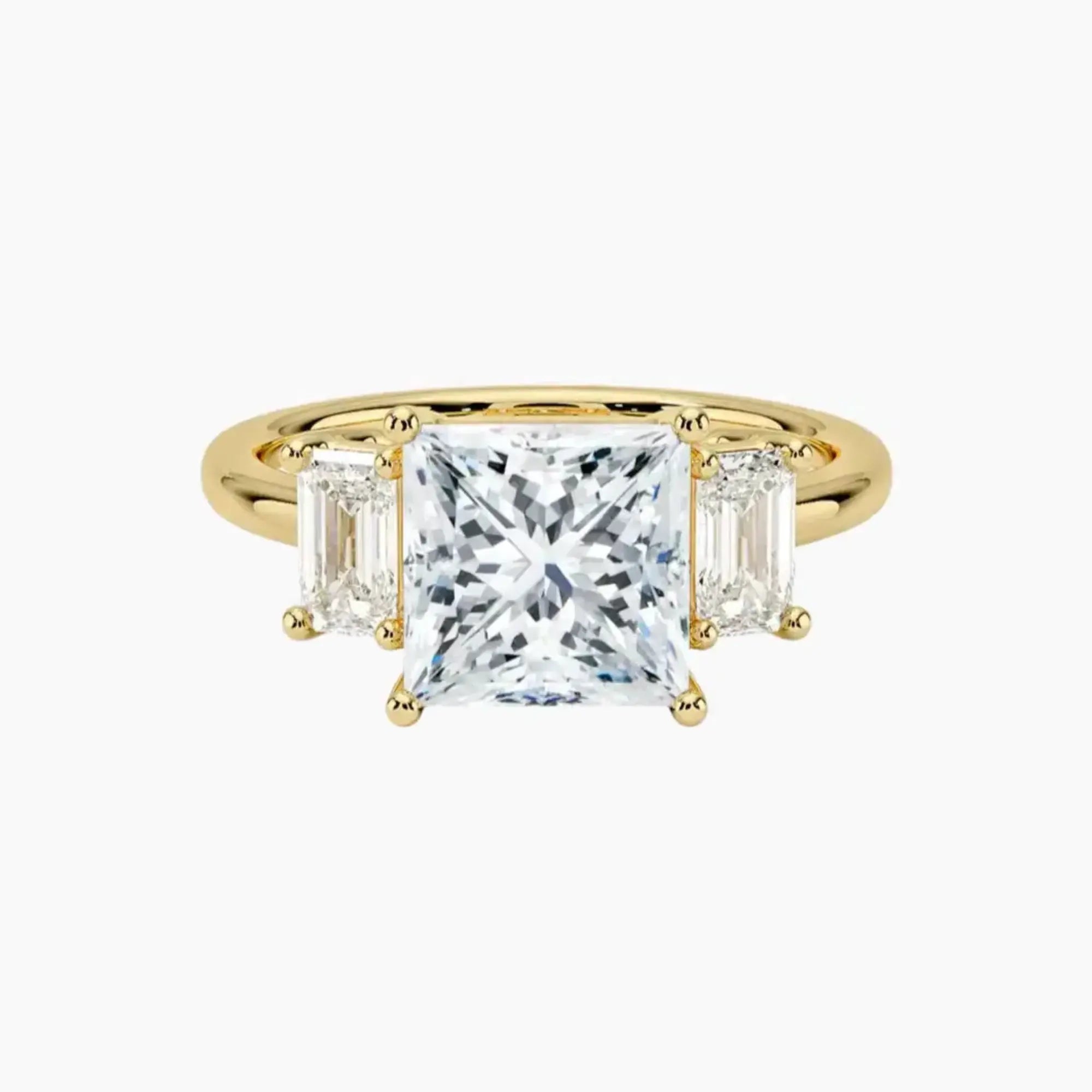 OBSER656 - Aurelia Three Stone Princess engagement ring setting view 7