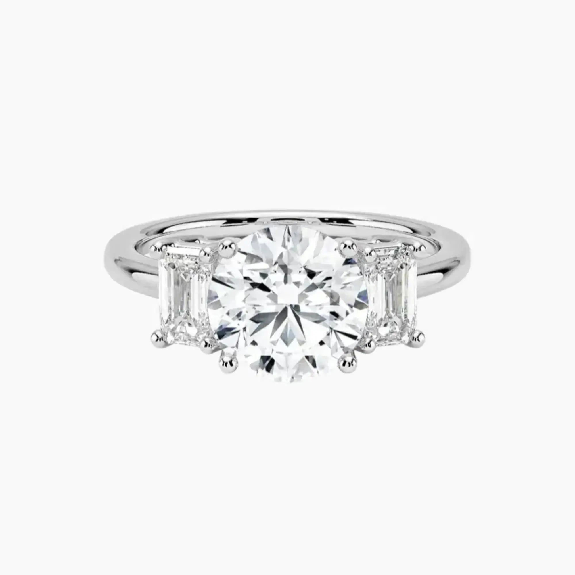 OBSER659 - Aurelia Three Stone Round engagement ring setting view 1