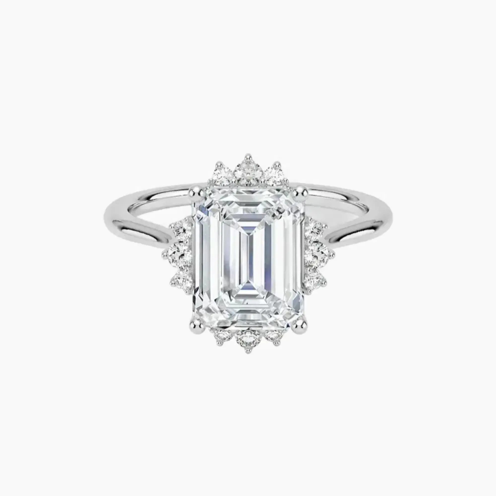 OBSER428 - Nadia Halo Emerald engagement ring setting view 1