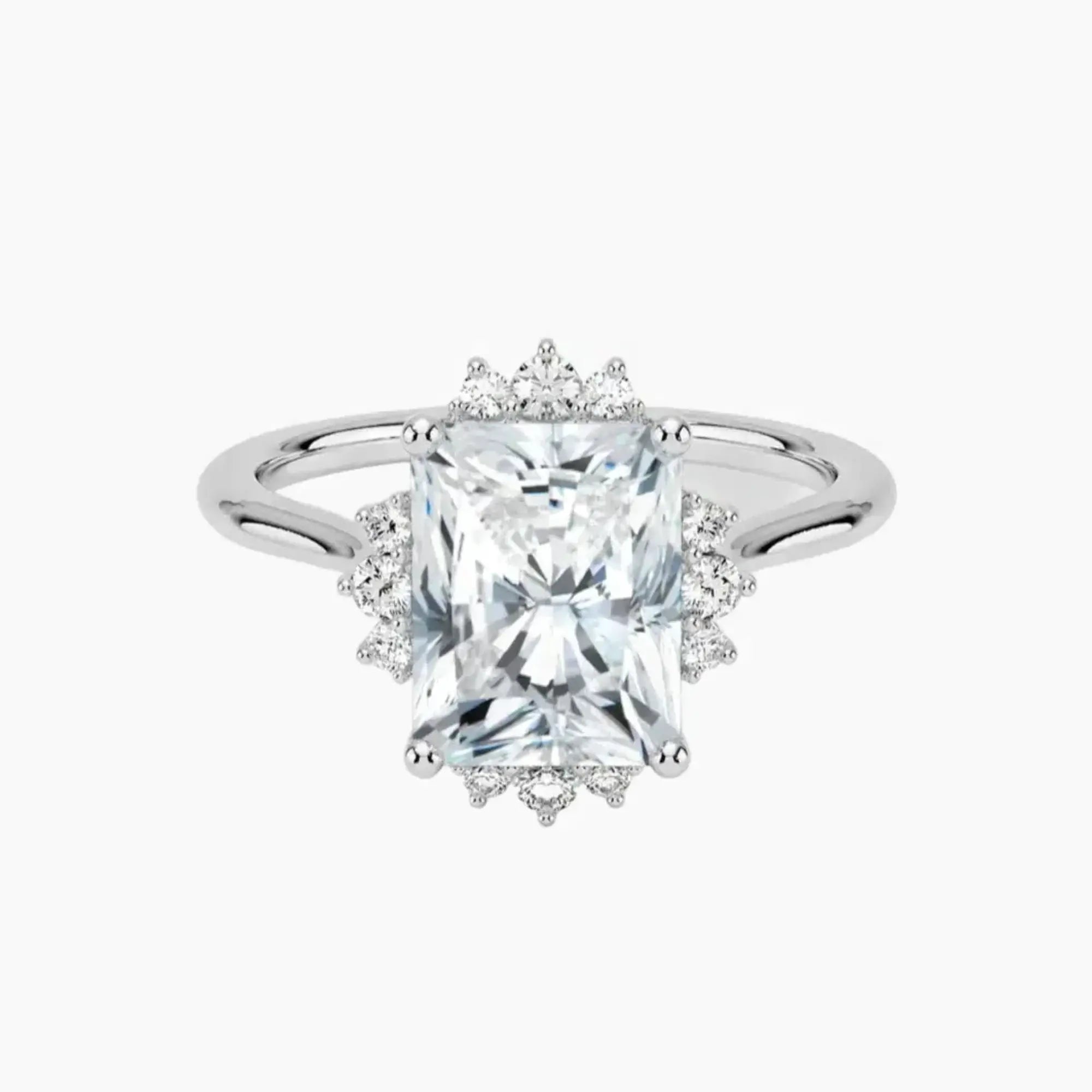 OBSER426 - Nadia Halo Radiant engagement ring setting view 1