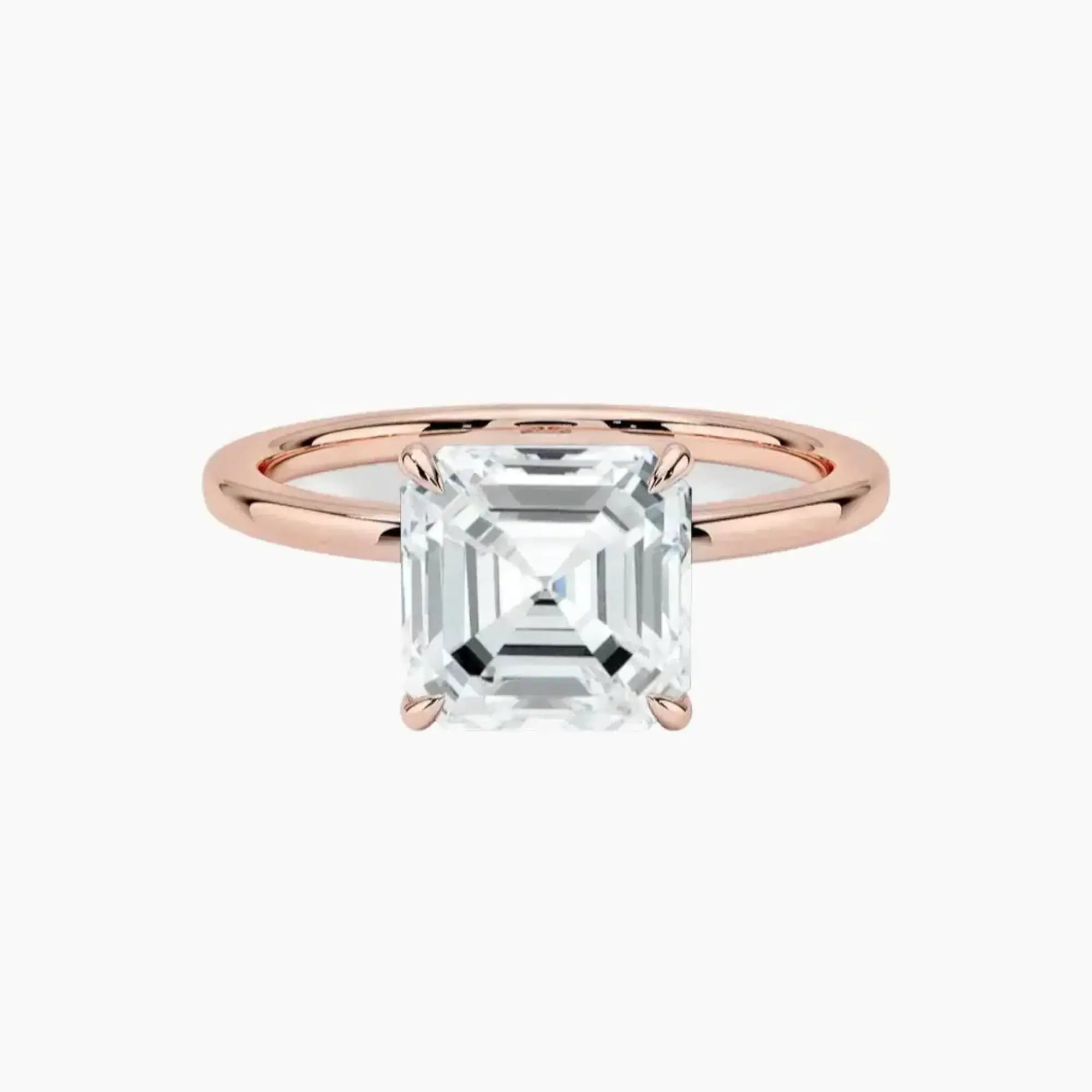 OBSER386 - Giselle Solitaire Asscher engagement ring setting view 4