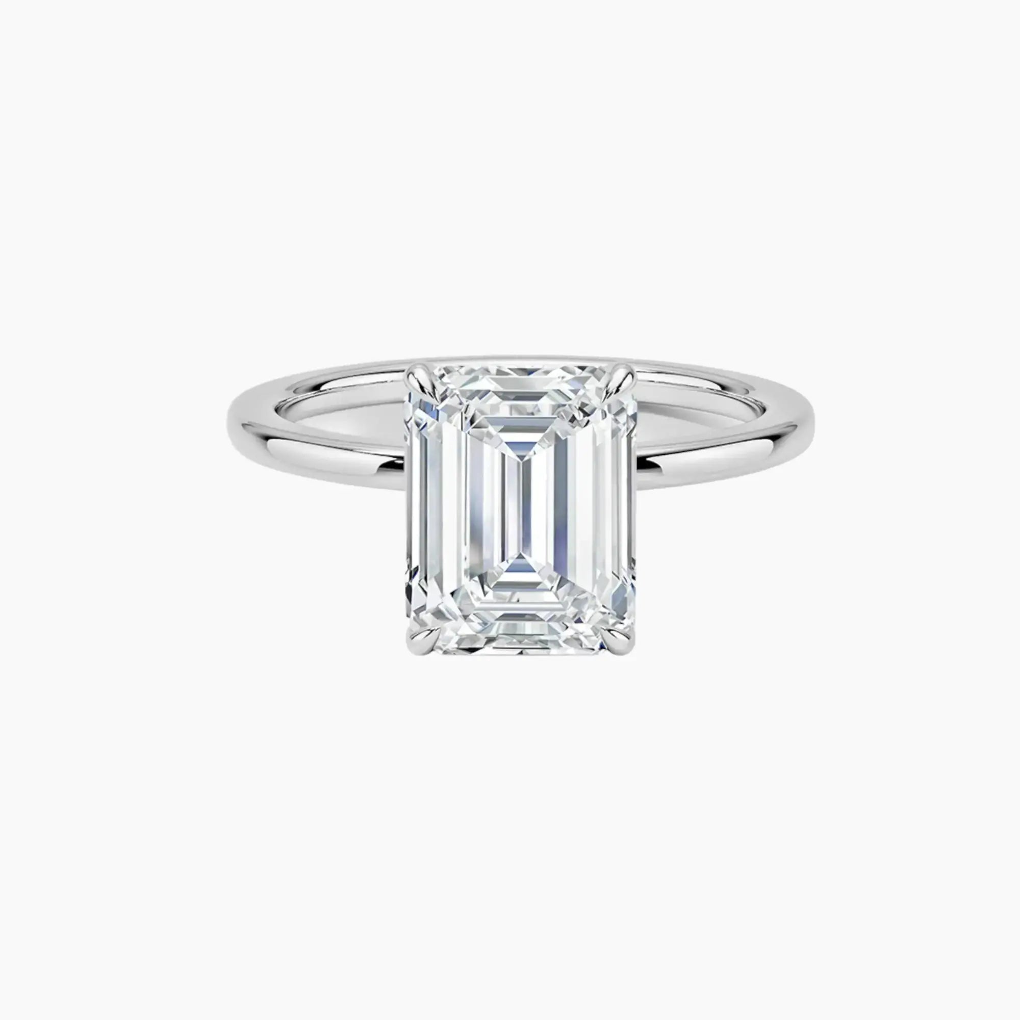 OBSER388 - Giselle Solitaire Emerald engagement ring setting view 1