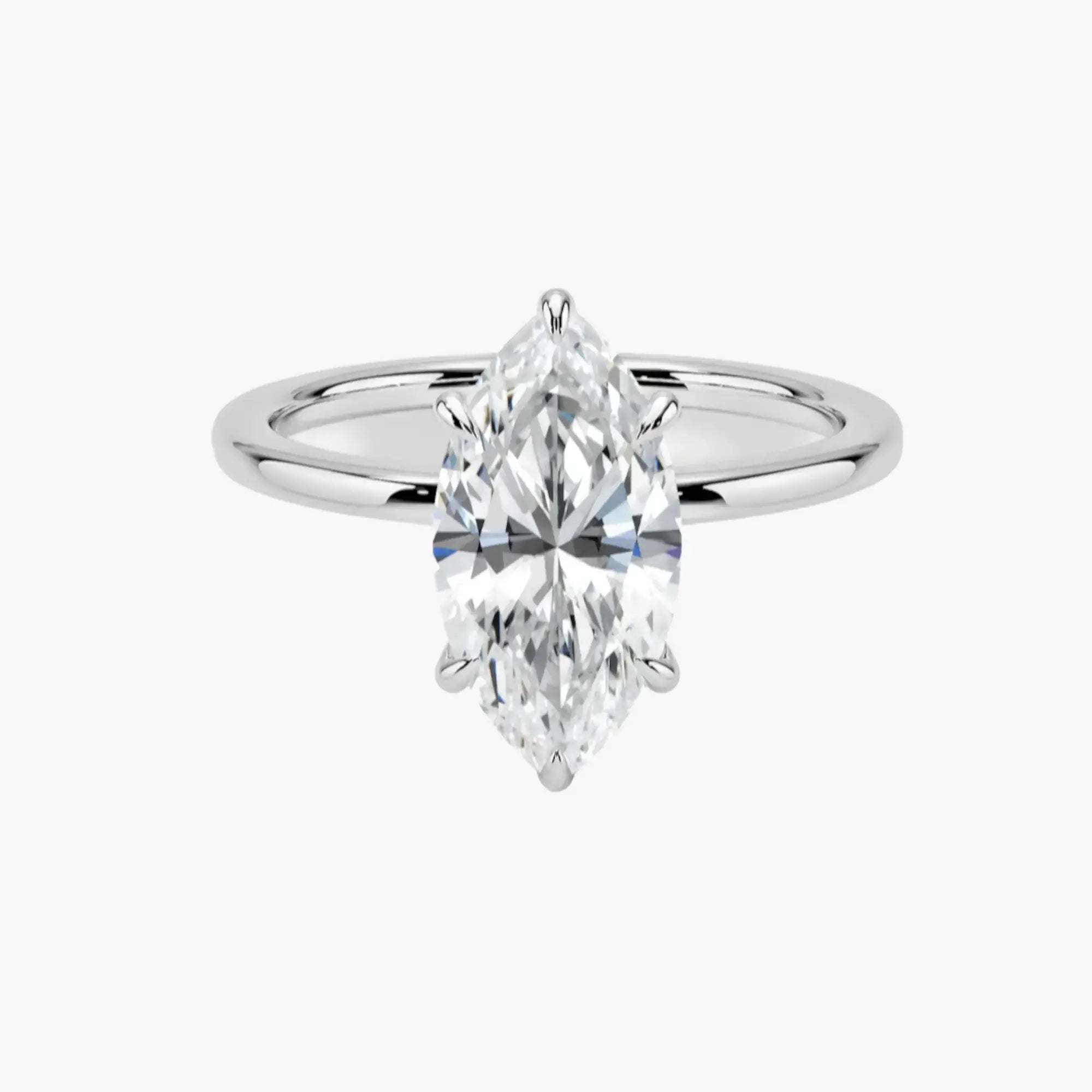 OBSER387 - Giselle Solitaire Marquise engagement ring setting view 1