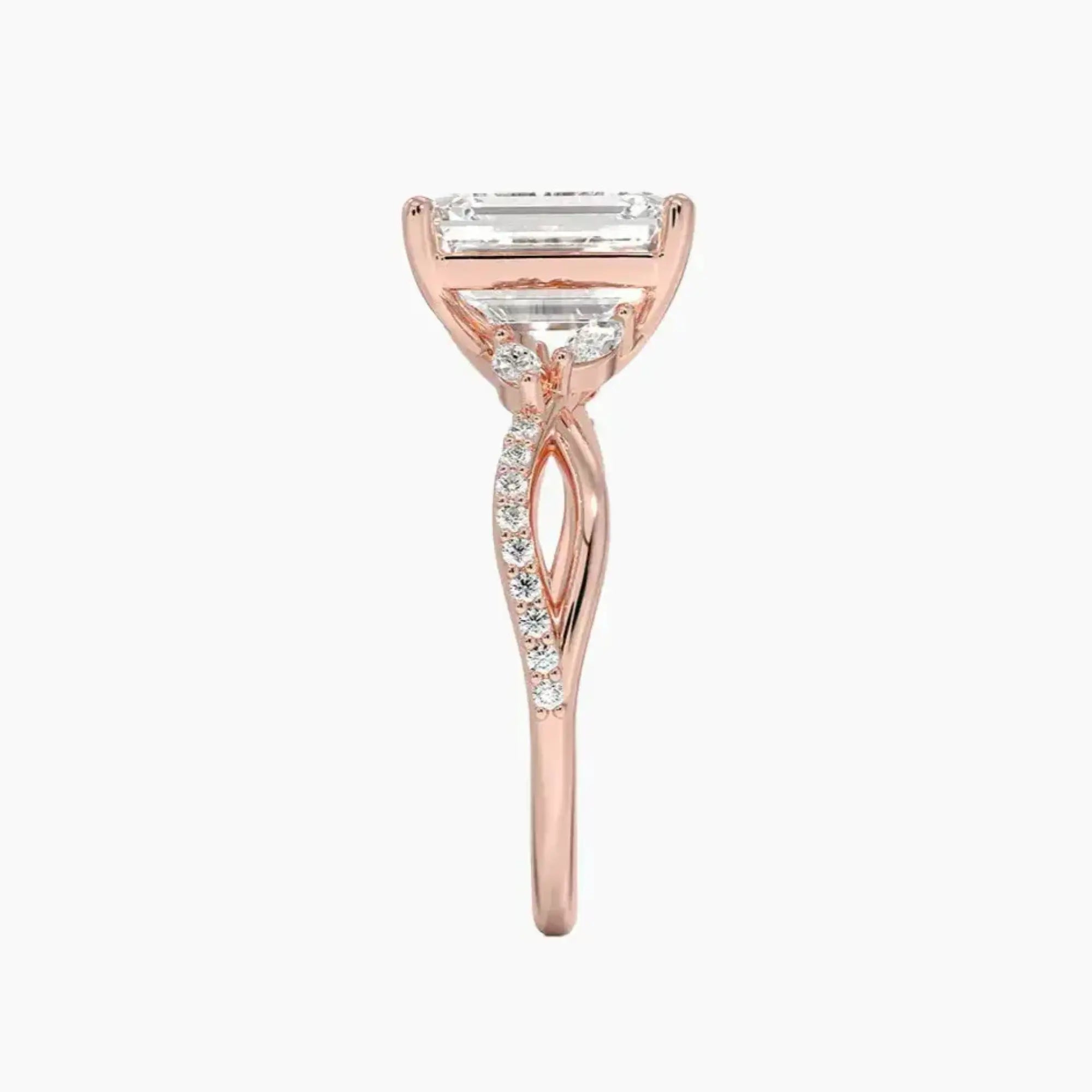 OBSER242 - Amara Adorned Emerald engagement ring setting view 6