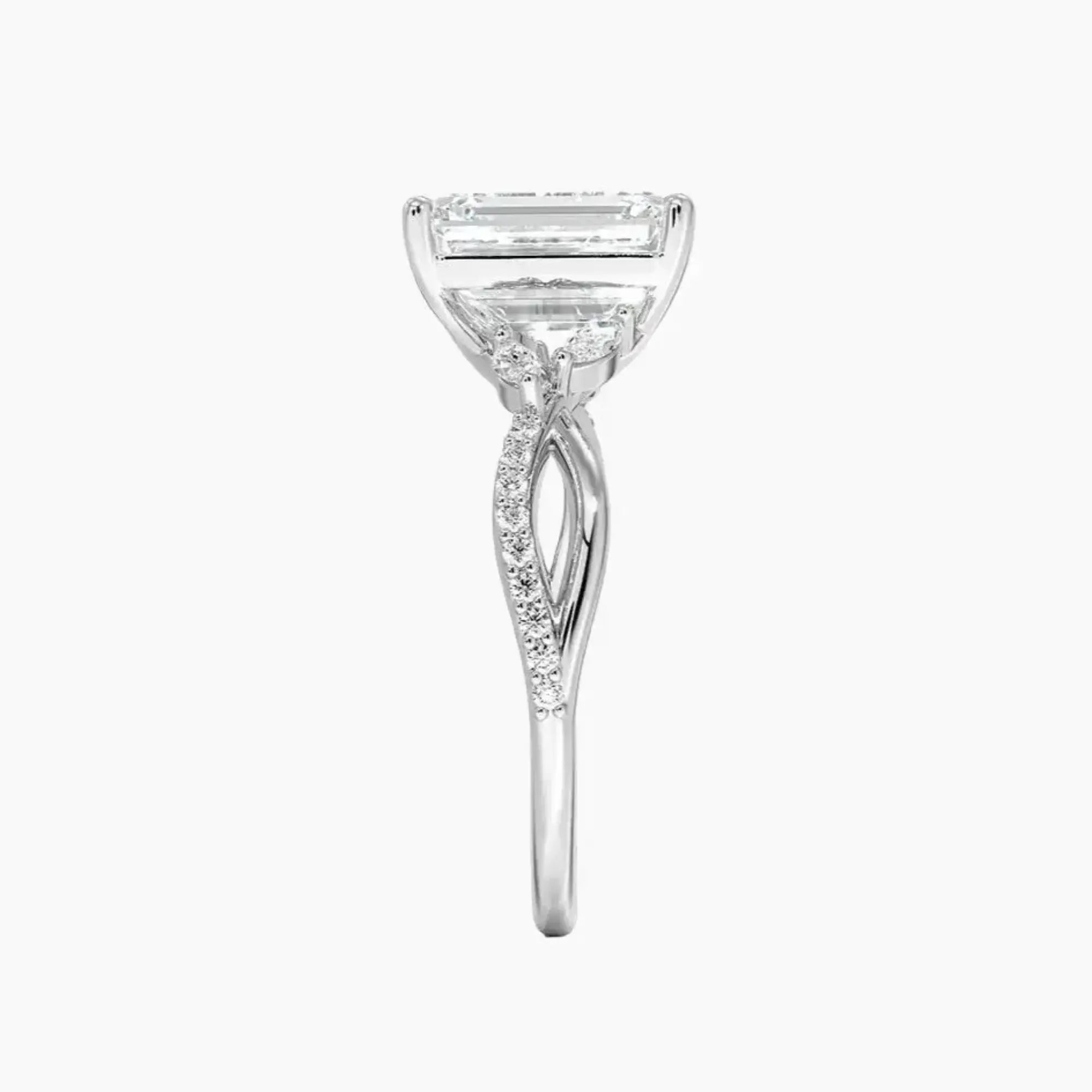 OBSER242 - Amara Adorned Emerald engagement ring setting view 3