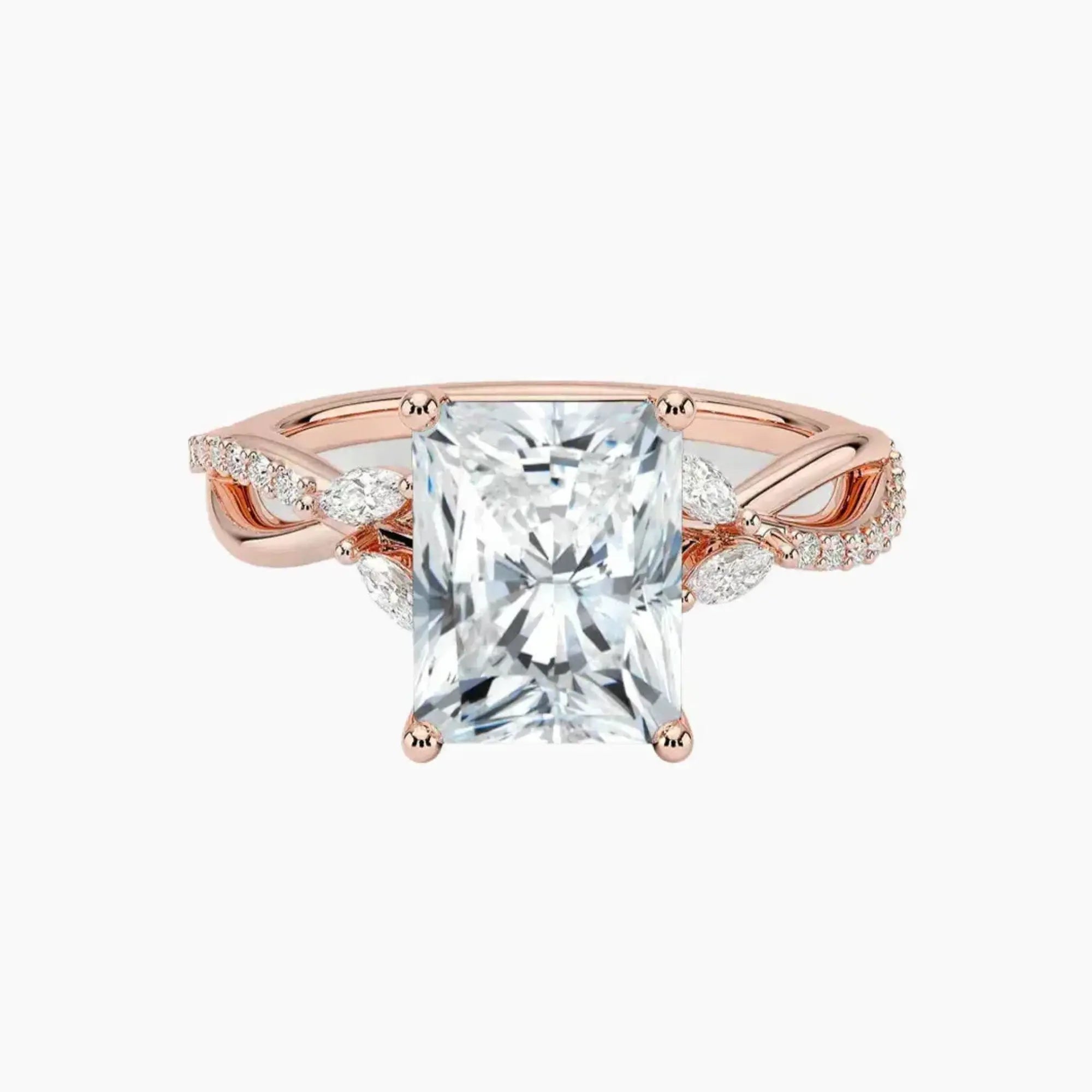 OBSER237 - Amara Adorned Radiant engagement ring setting view 4