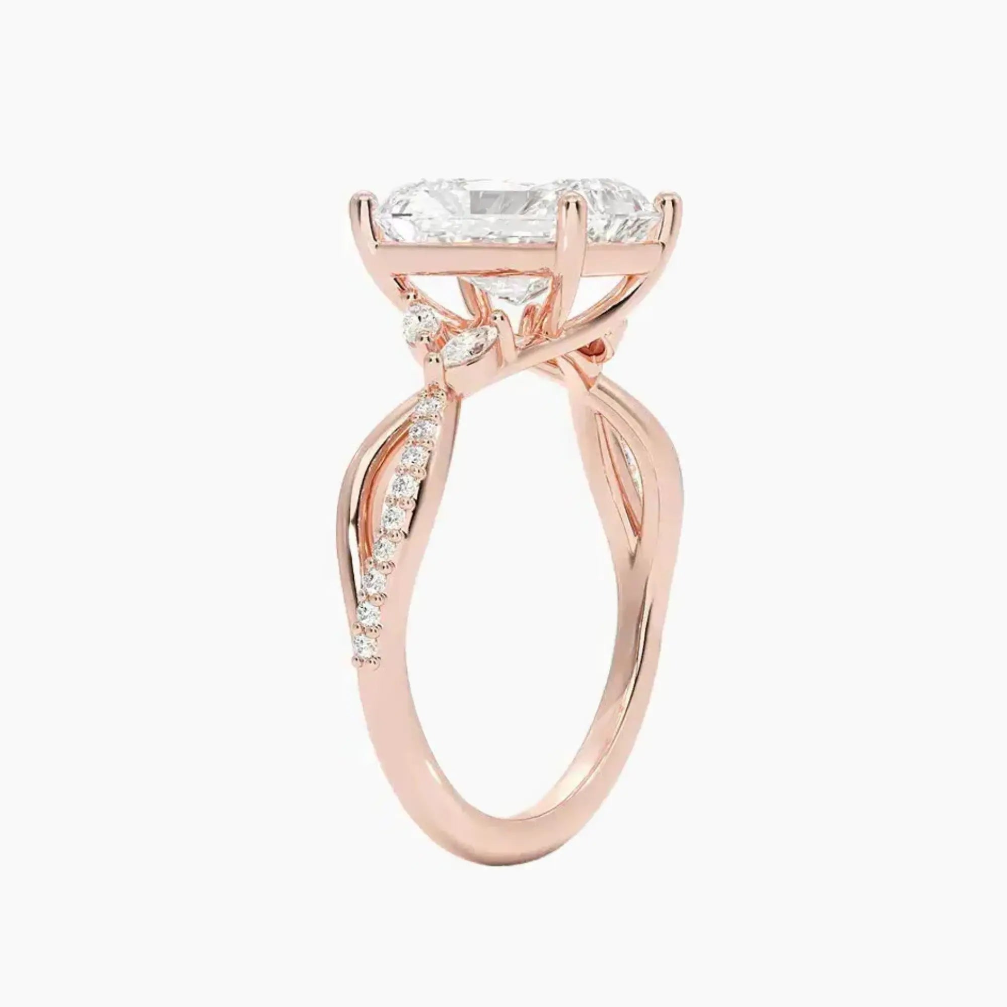 OBSER237 - Amara Adorned Radiant engagement ring setting view 5
